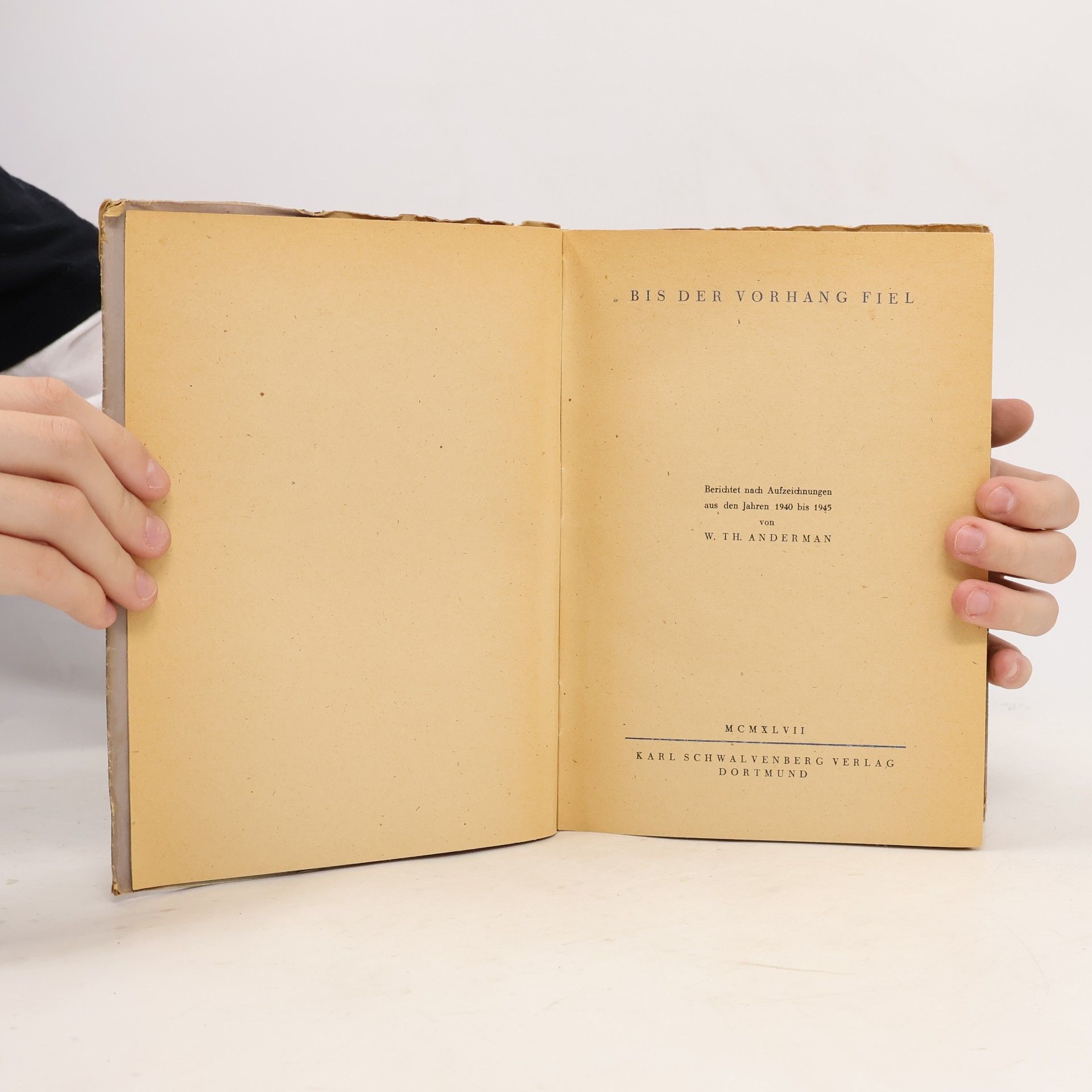 W. Th. Anderman Bis der Vorhang fiel