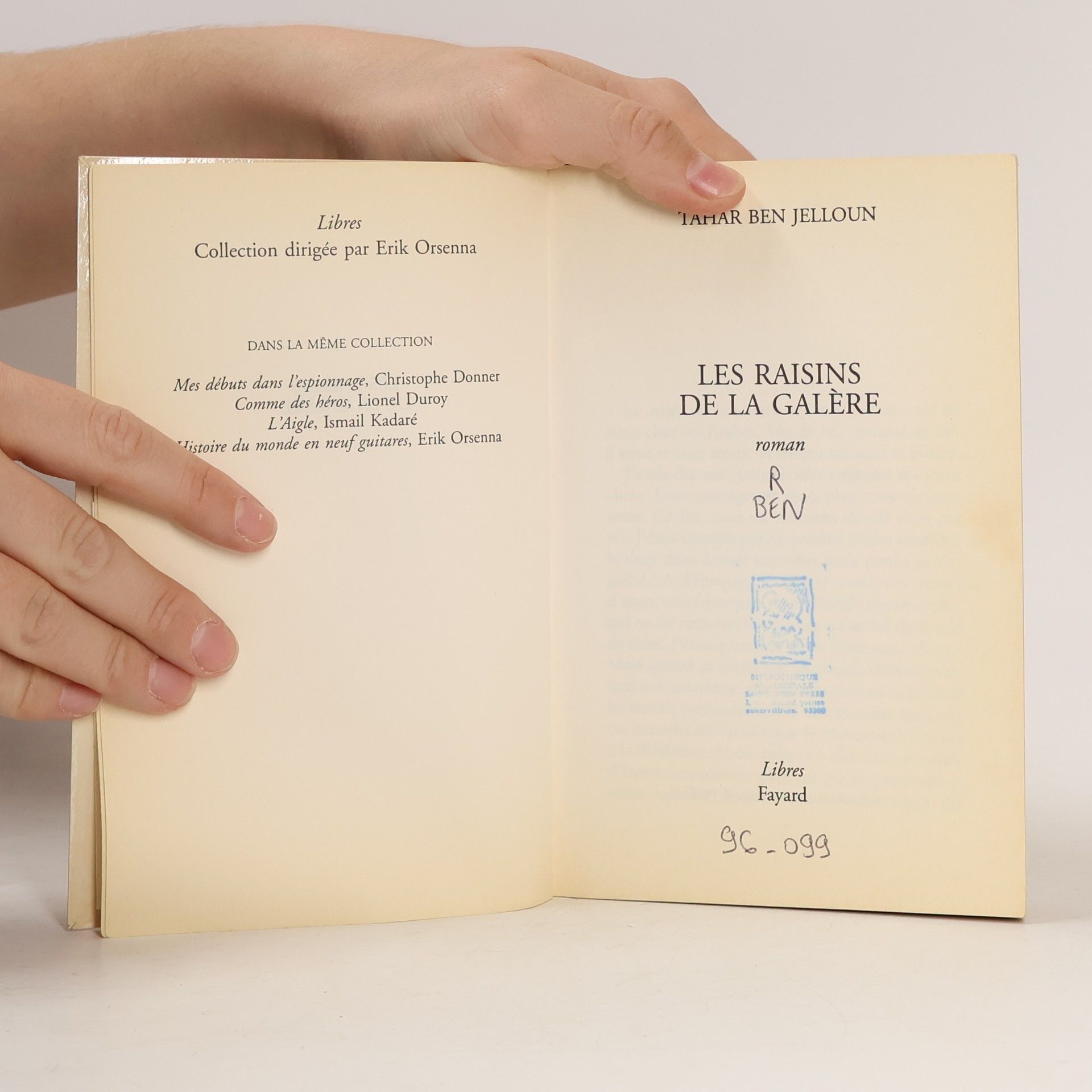 Tahar Ben Jelloun Les raisins de la galère