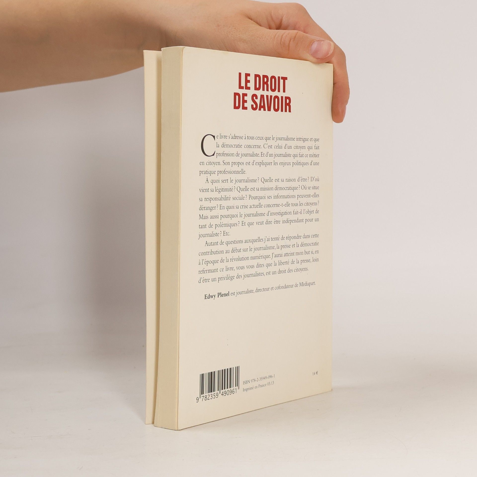 Edwy Plenel Le droit de savoir