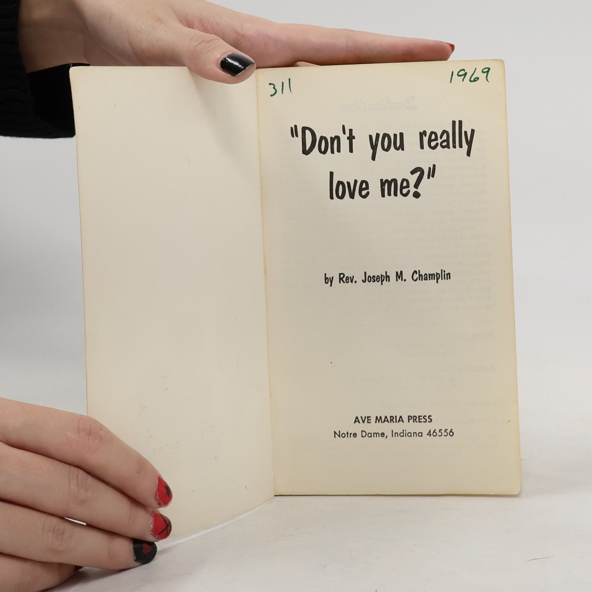 Joseph M. Champlin "Don't you really love me?"