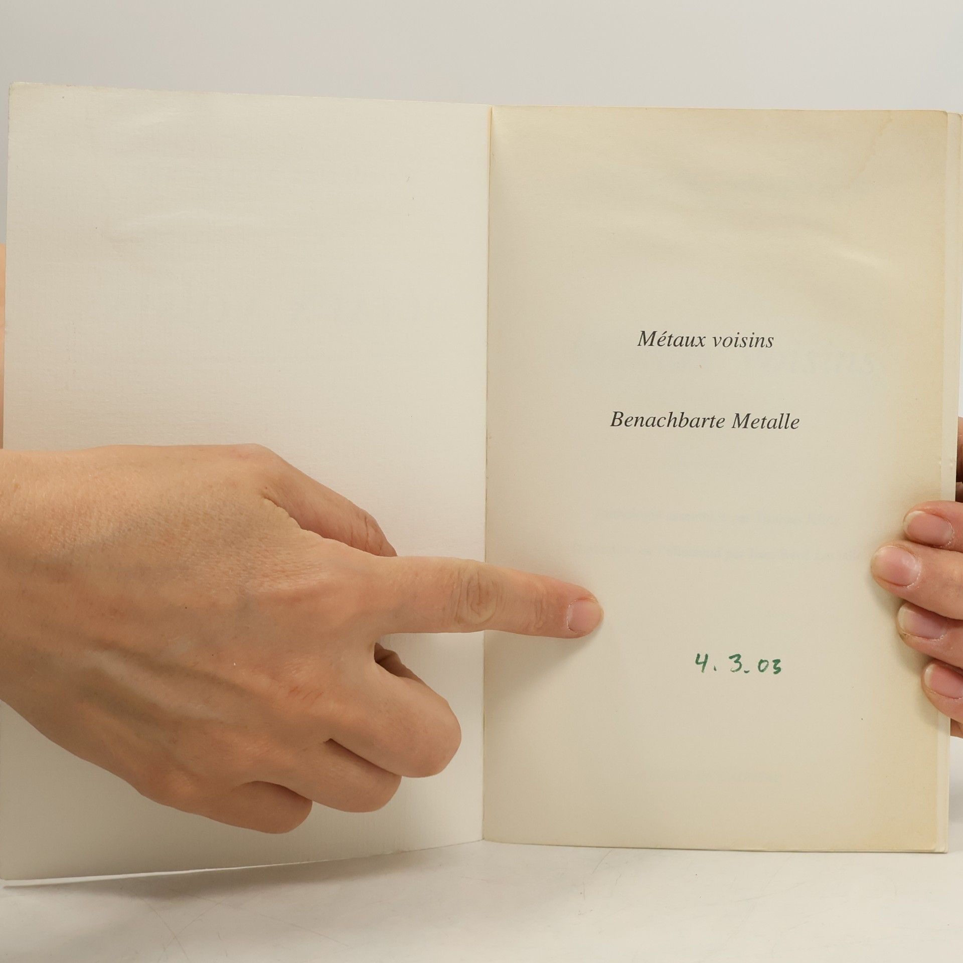Friederike Mayröcker Transfert: Métaux voisins