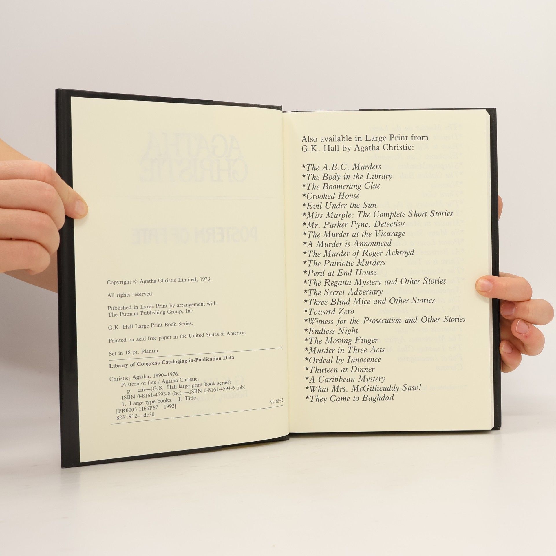 Agatha Christie Large Print Popular Author Library: Postern of Fate