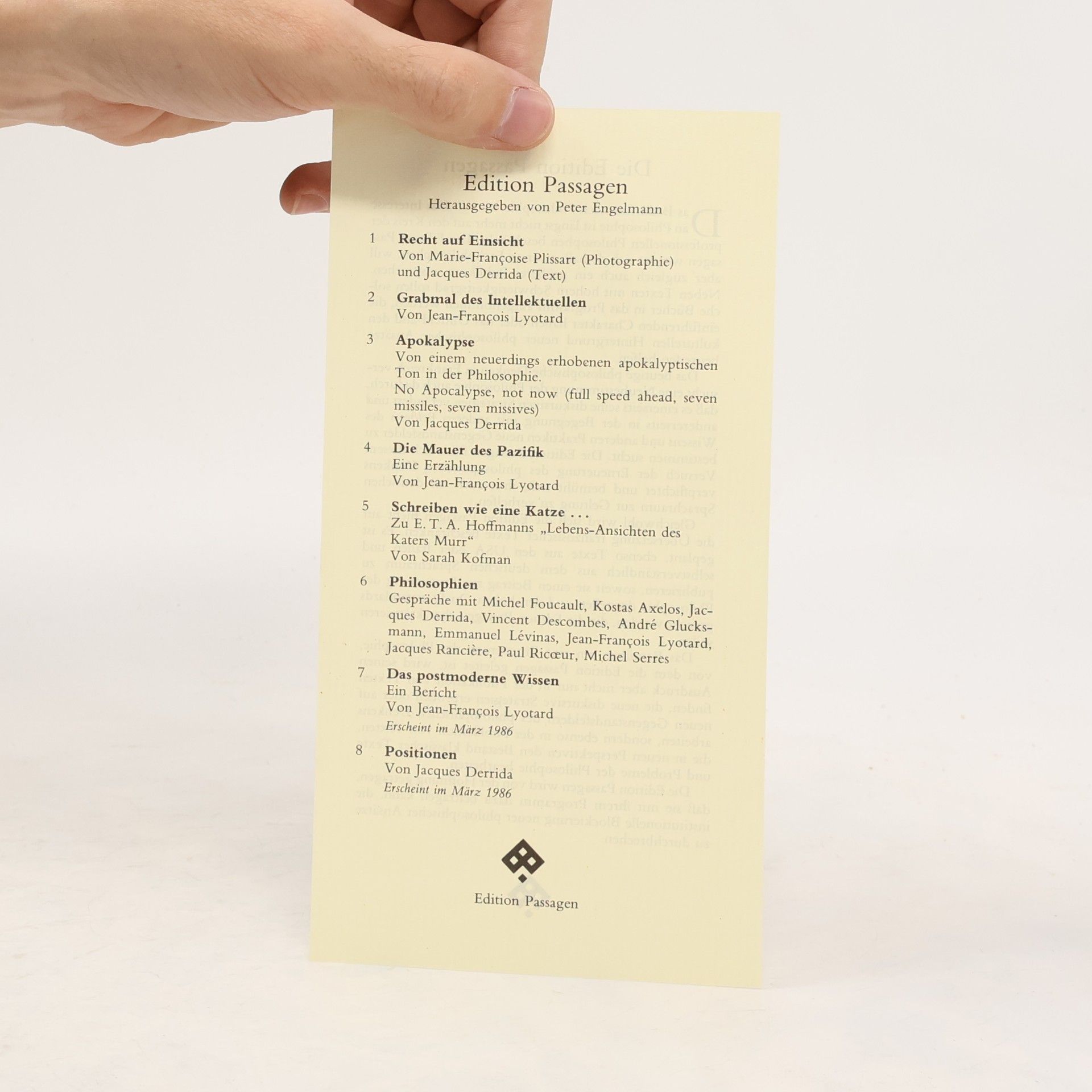 Jean Francois Lyotard Die Mauer des Pazifik