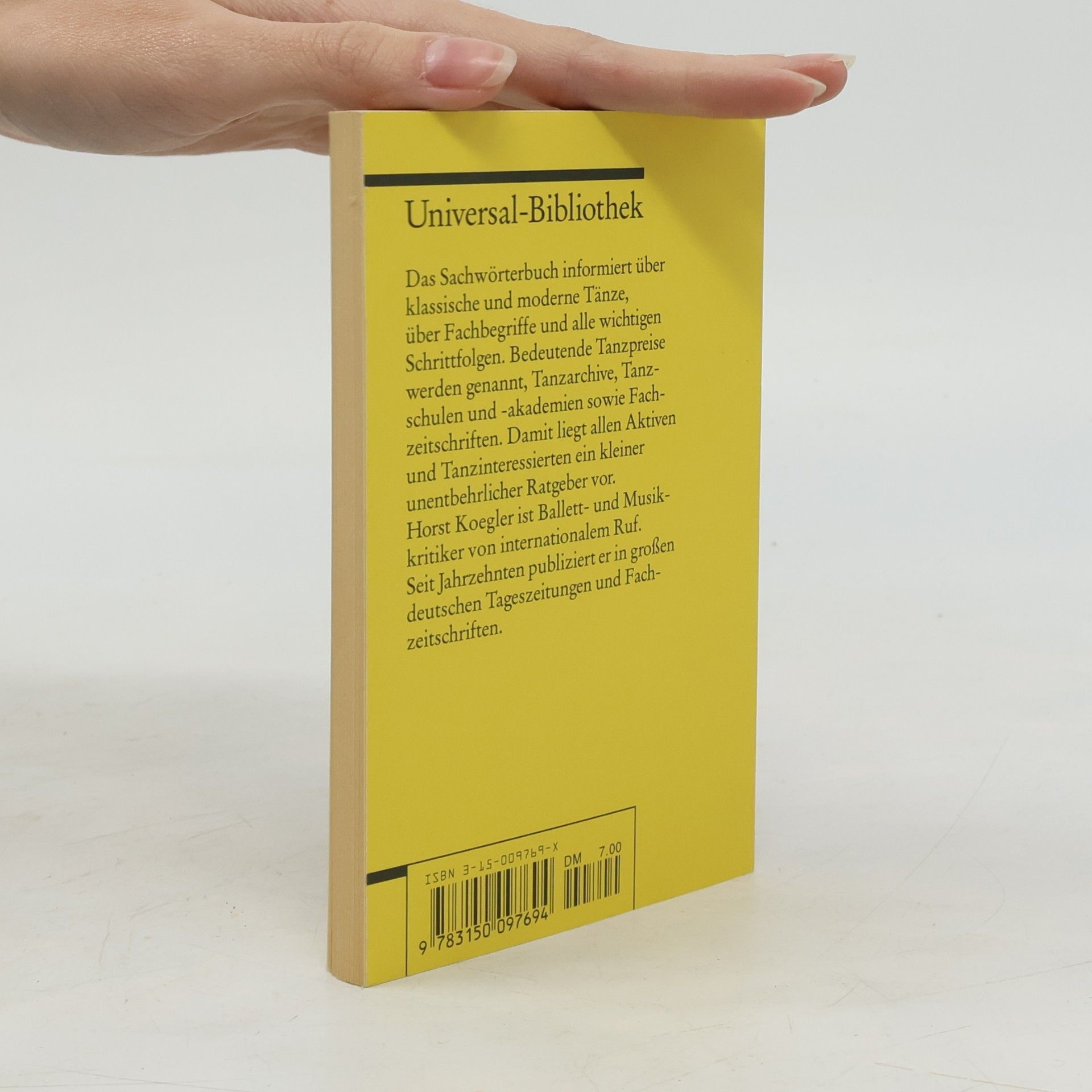 Horst Koegler Kleines Wörterbuch des Tanzes