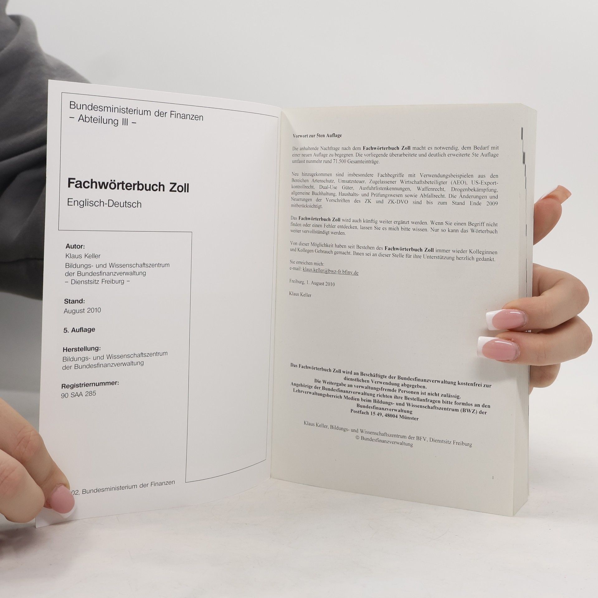Klaus Keller Fachwörterbuch Zoll. Englisch-Deutsch