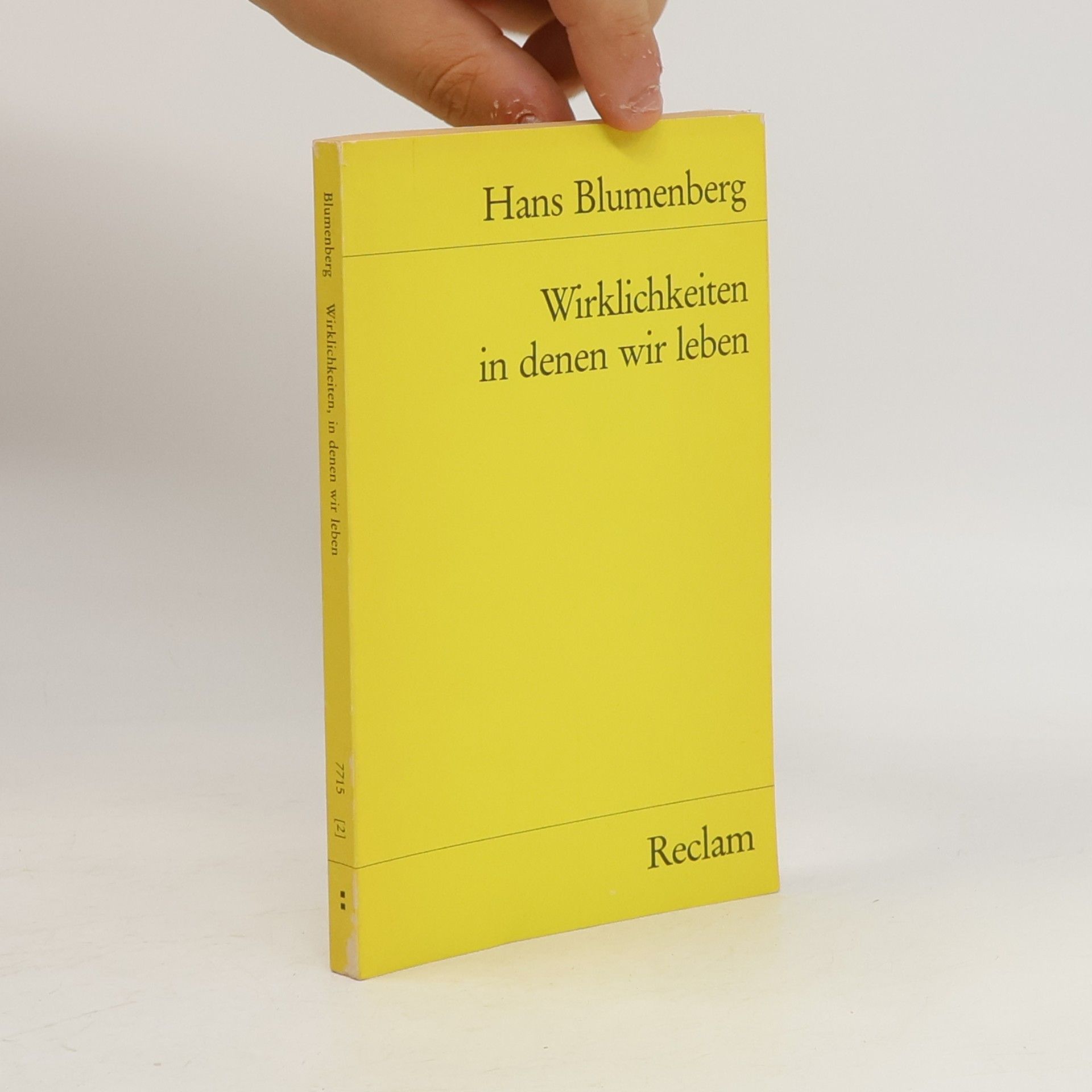 Hans Blumenberg Wirklichkeiten, in denen wir leben