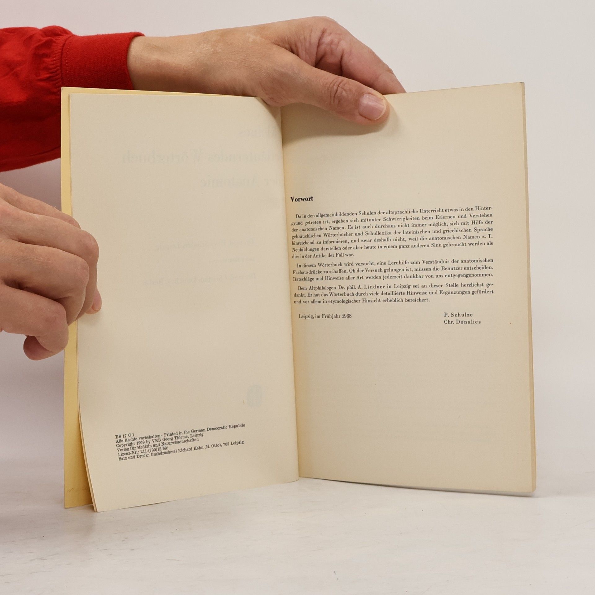 Peter Schulze Kleines erläuterndes Wörterbuch der Anatomie