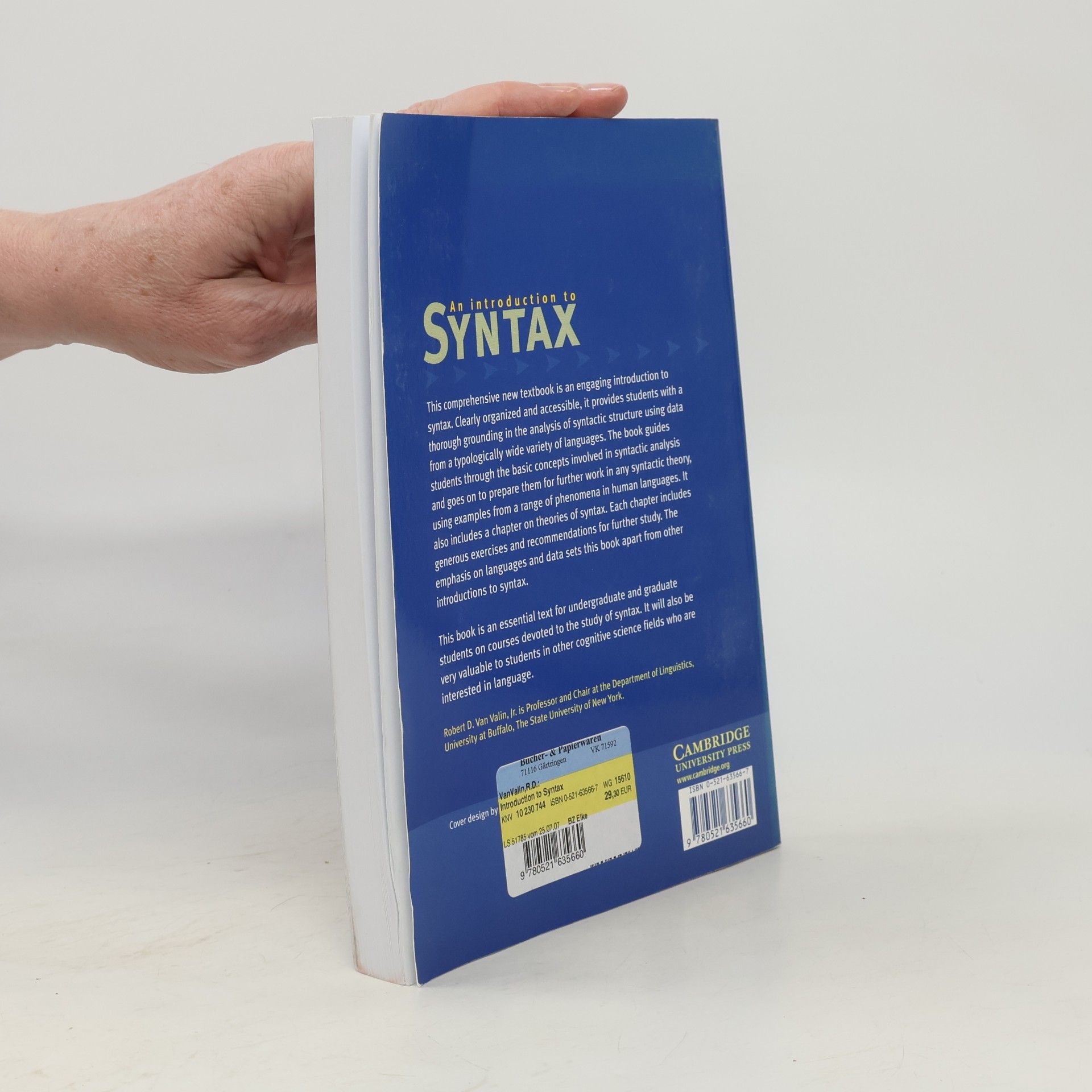 Robert D. Van Valin Jr. An Introduction to Syntax