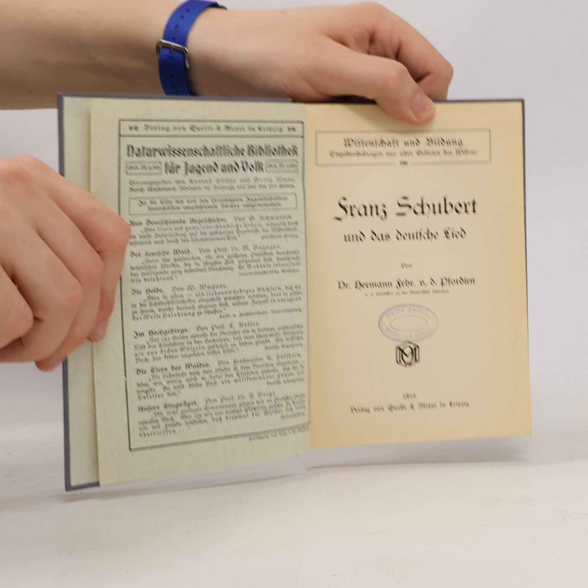 H. Von Der Pfordten Franz Schubert und das deutsche Lied