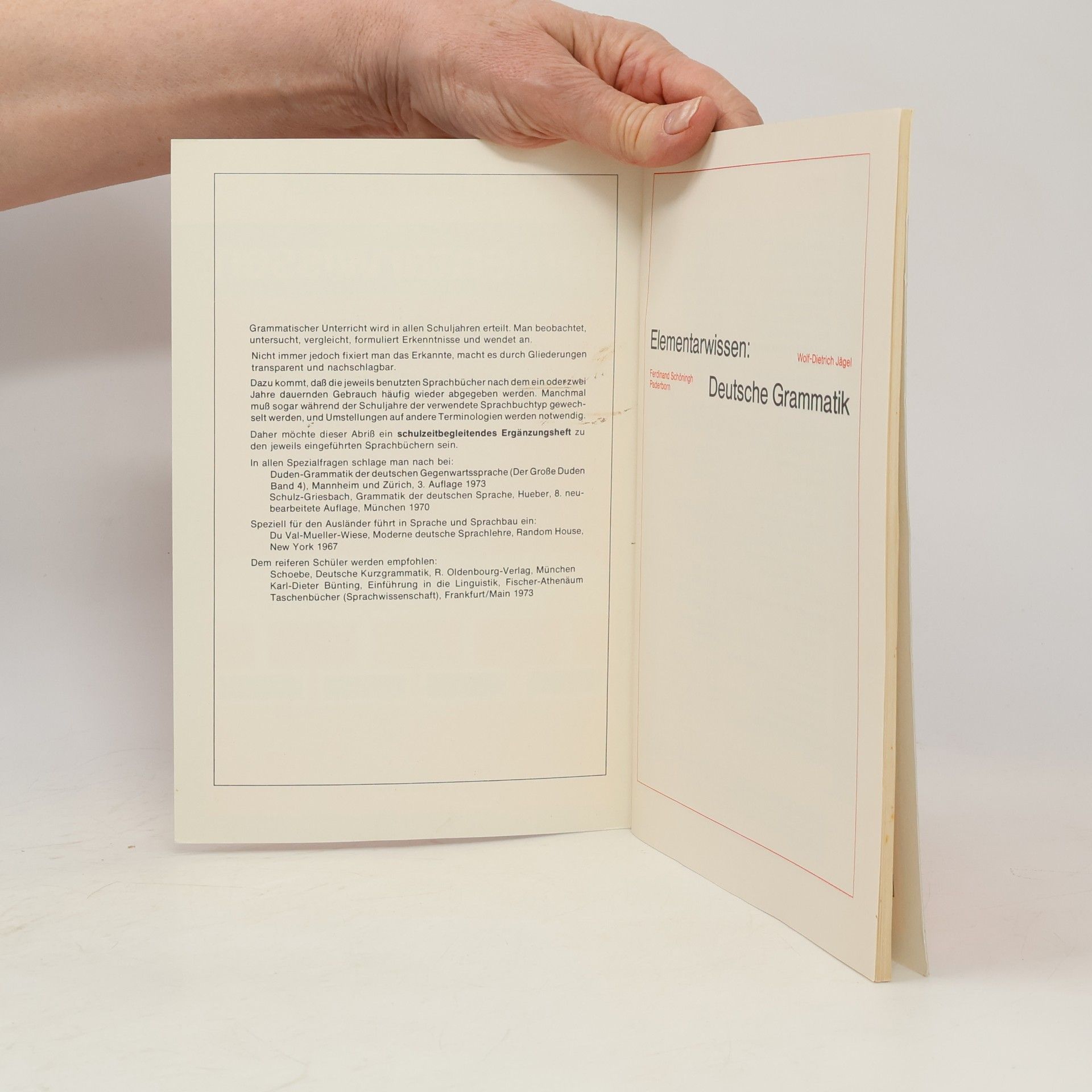 Wolf Dietrich Jägel Deutsche Grammatik
