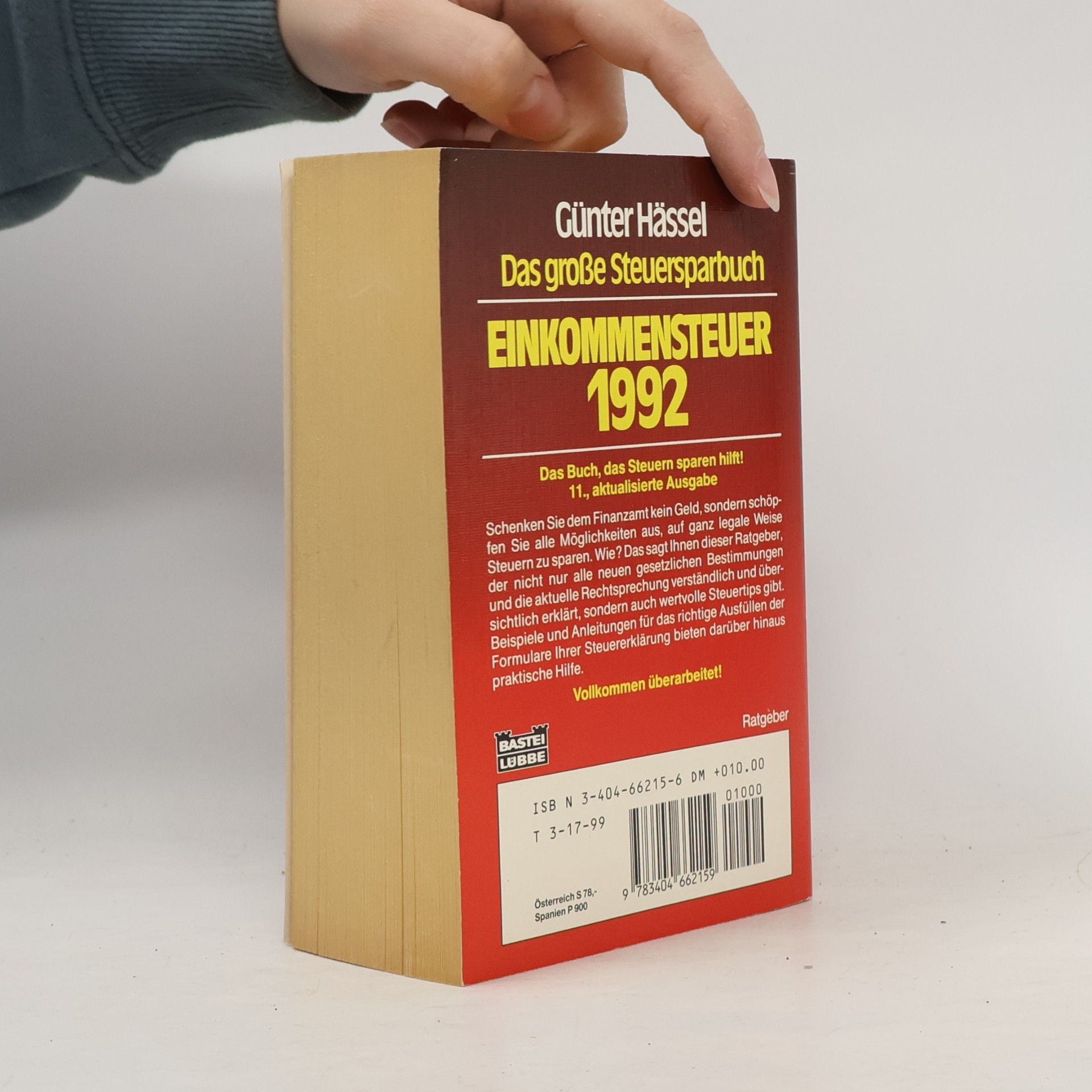 Günter Hässel Das grosse Steuersparbuch Einkommensteuer 1992