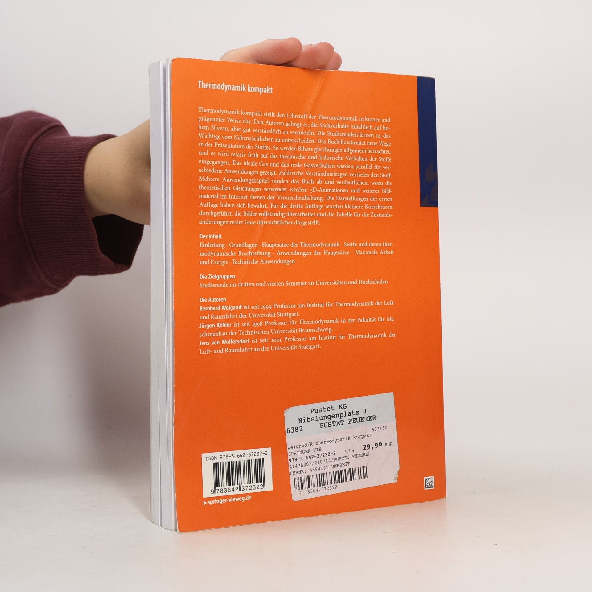 Bernhard Weigand Springer-Lehrbuch: Thermodynamik kompakt