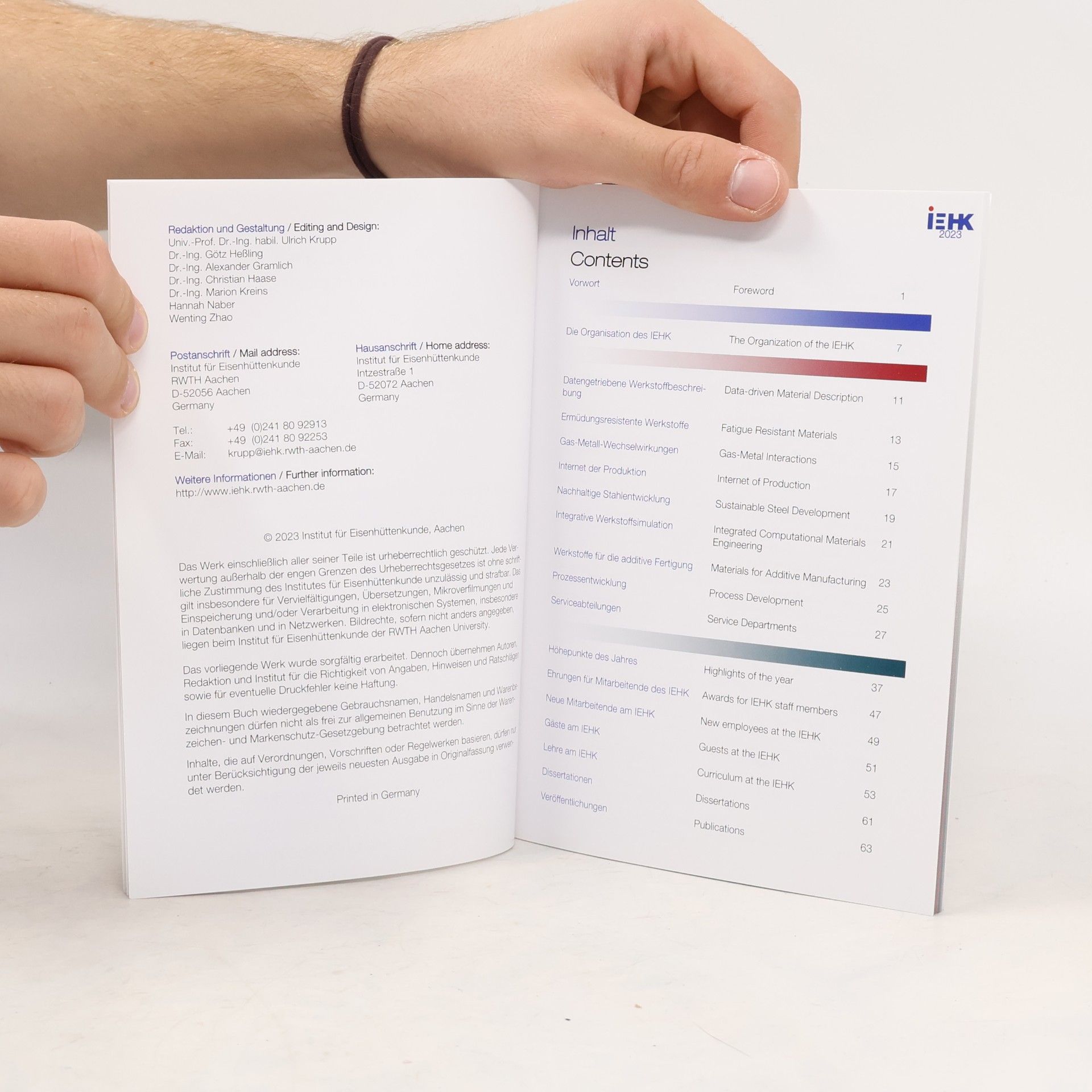 Autorenkollektiv Report 2023. Institut für Eisenhüttenkunde Rheinisch-Westfälische Technische Hochschule Aachen
