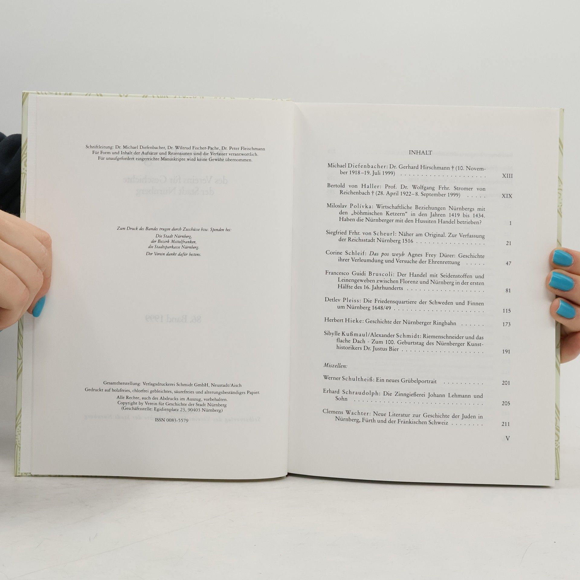 Autorenkollektiv Nürnberger Mitteilungen 86/1999