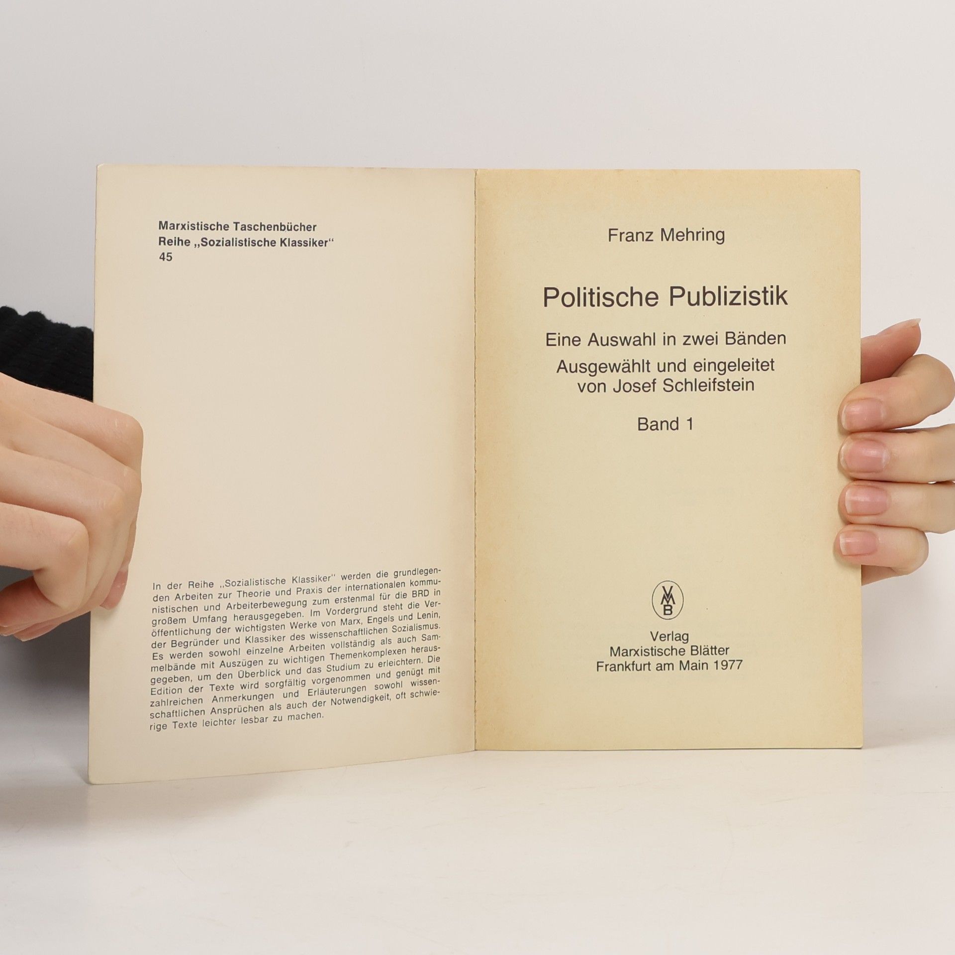 Franz Mehring Politische Publizistik 1
