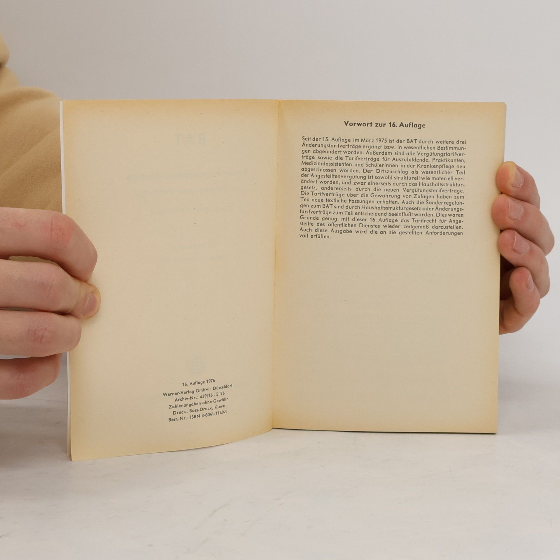kolektiv BAT-Textausgabe mit Ergänzungen Stand: 1. Februar 1976