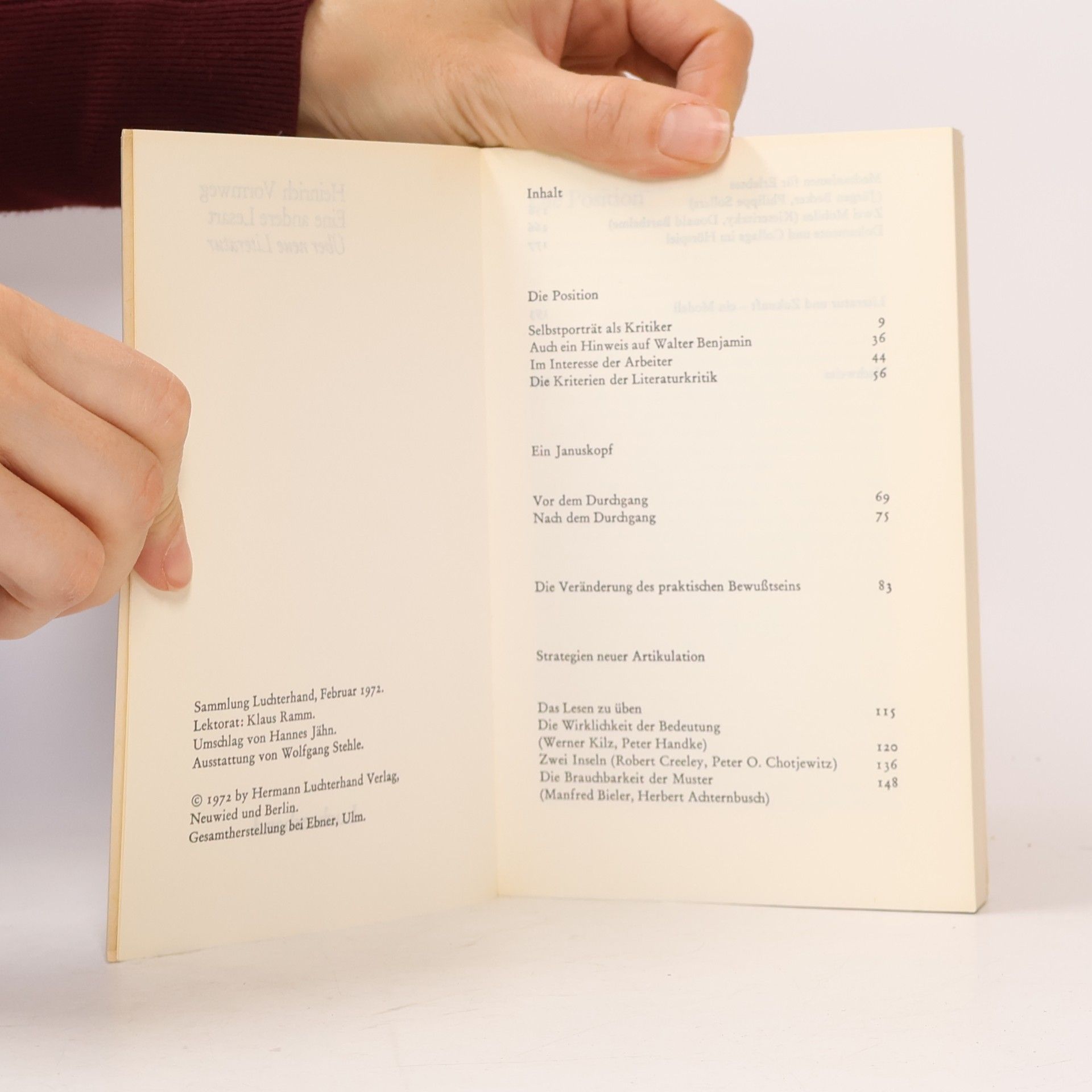 Heinrich Vormweg Eine andere Lesart Über neue Literatur