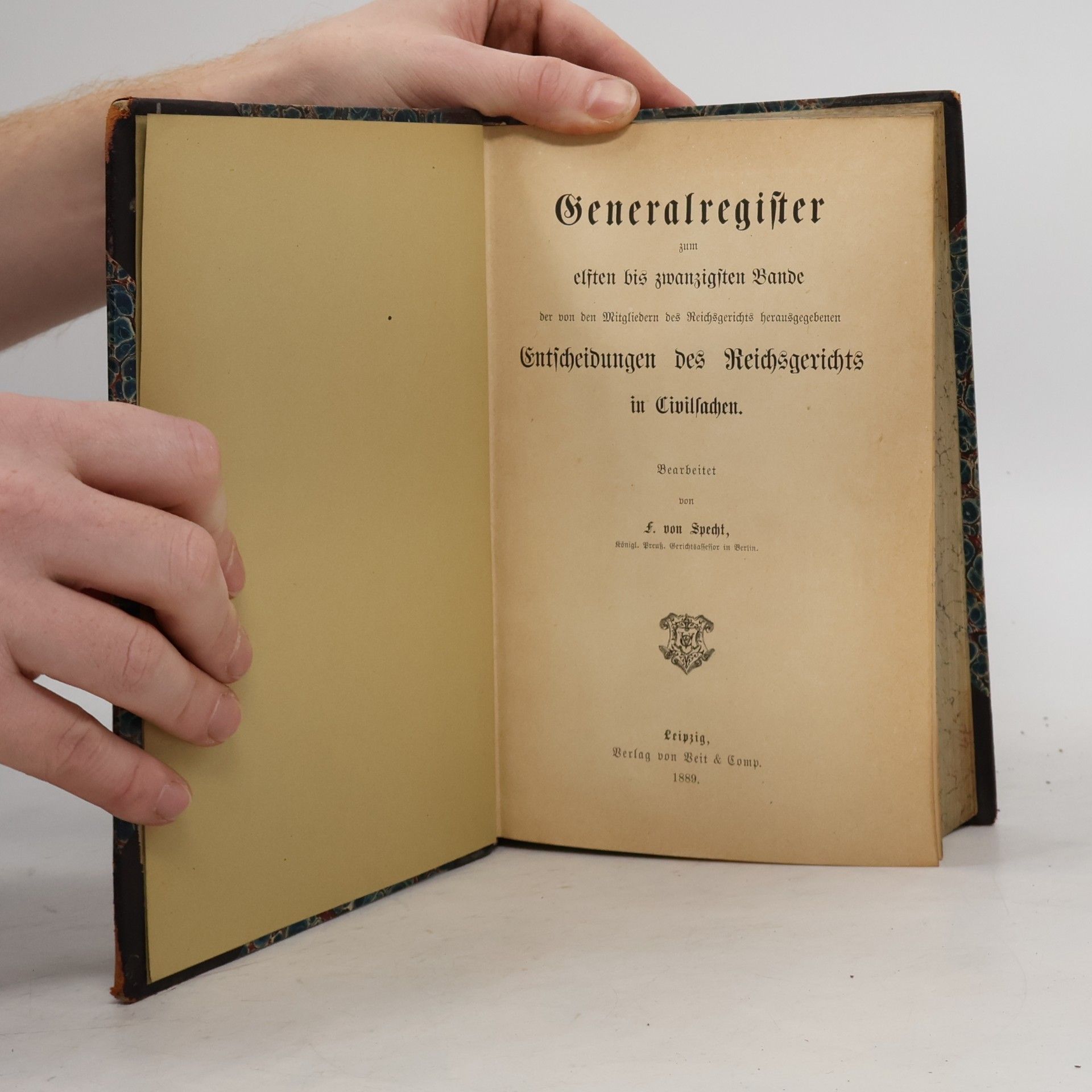 F. Von Specht Entscheidungen des Reichsgerichts 1-20