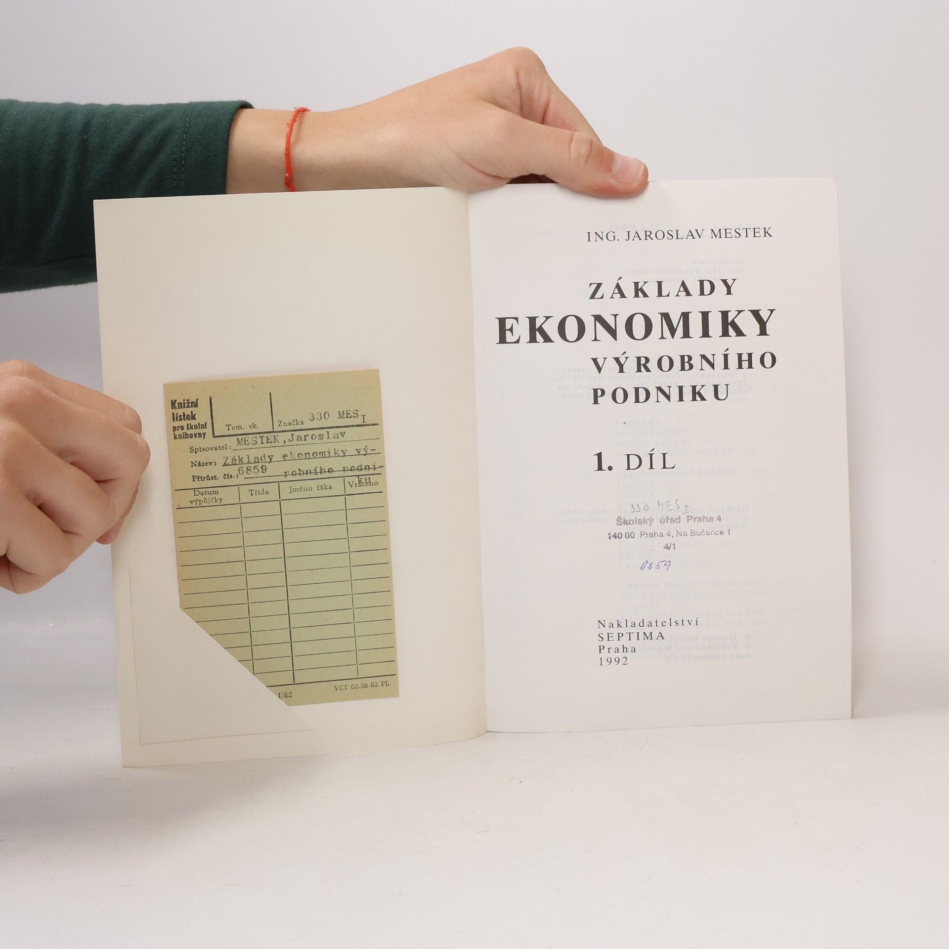 Jaroslav Mestek Základy ekonomiky výrobního podniku 1