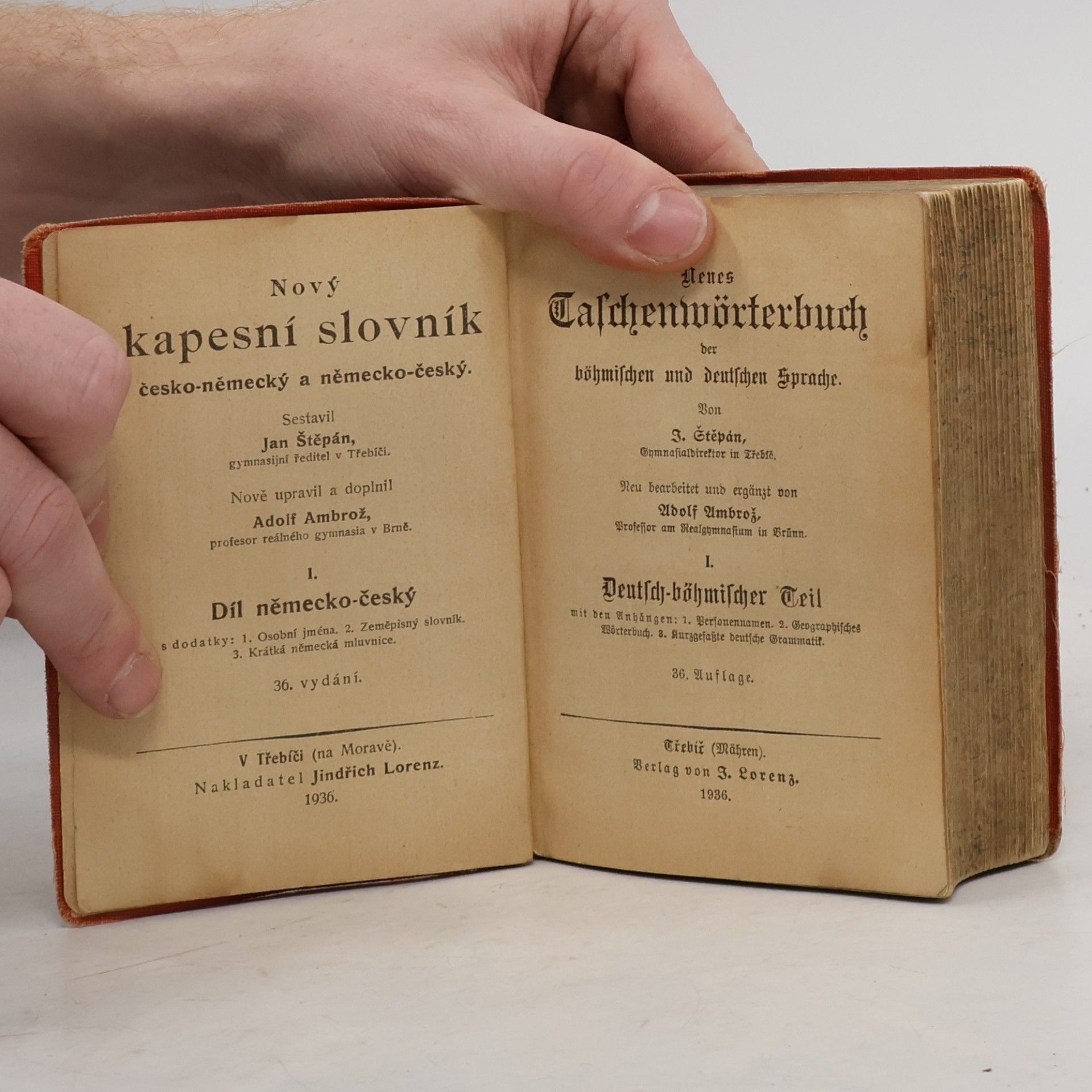 J. Štěpán Nový kapesní slovník česko-německý a německo-český. Neues Taschenwörterbuch der böhmischen und deutschen Sprache