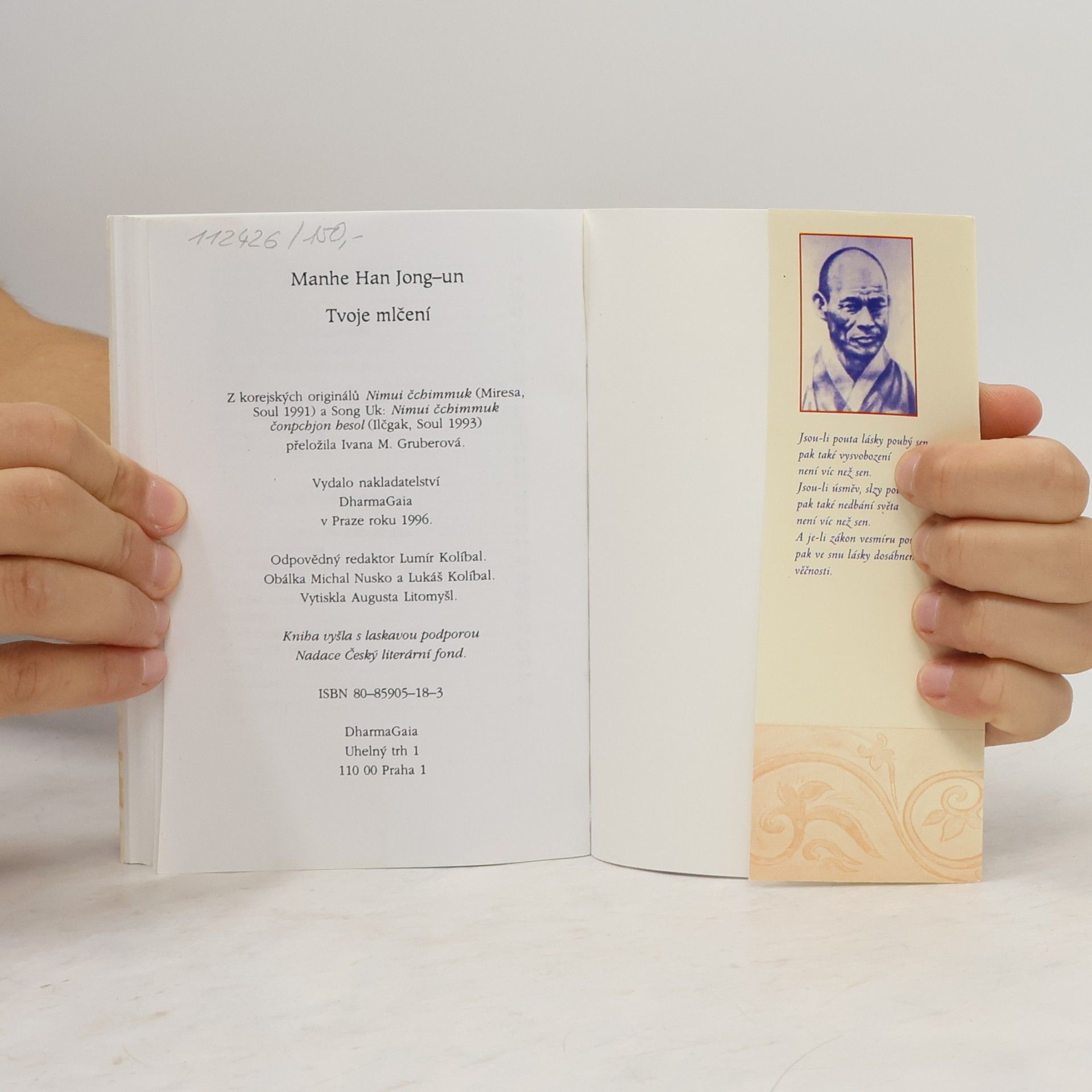 Manhe Han Jong un Tvoje mlčení. Výbor z milostné poezie korejského buddhistického mnicha