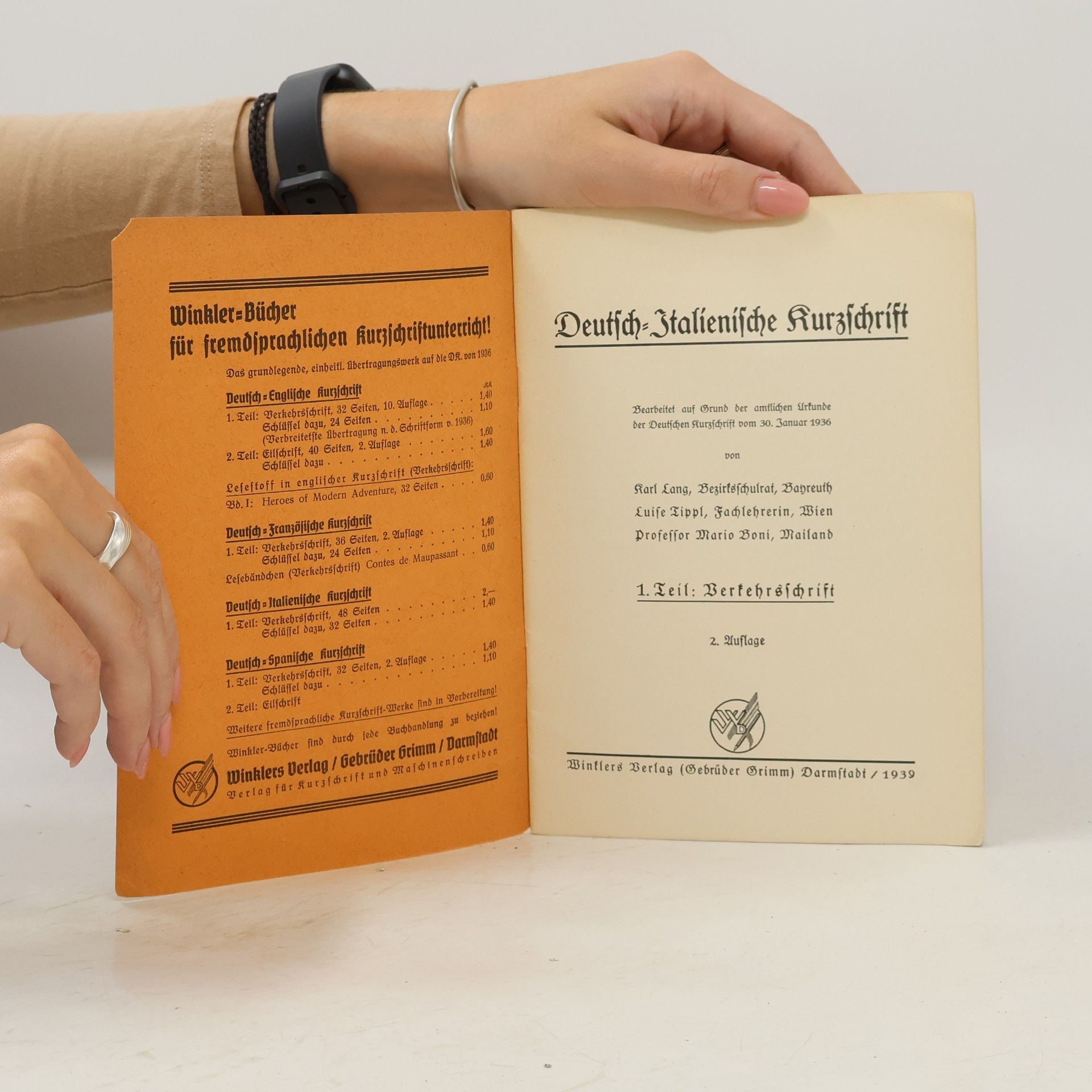 Lang-Tippl-Boni Deutsch-Italienische Kurzschrift 1. Verkehrsschrift