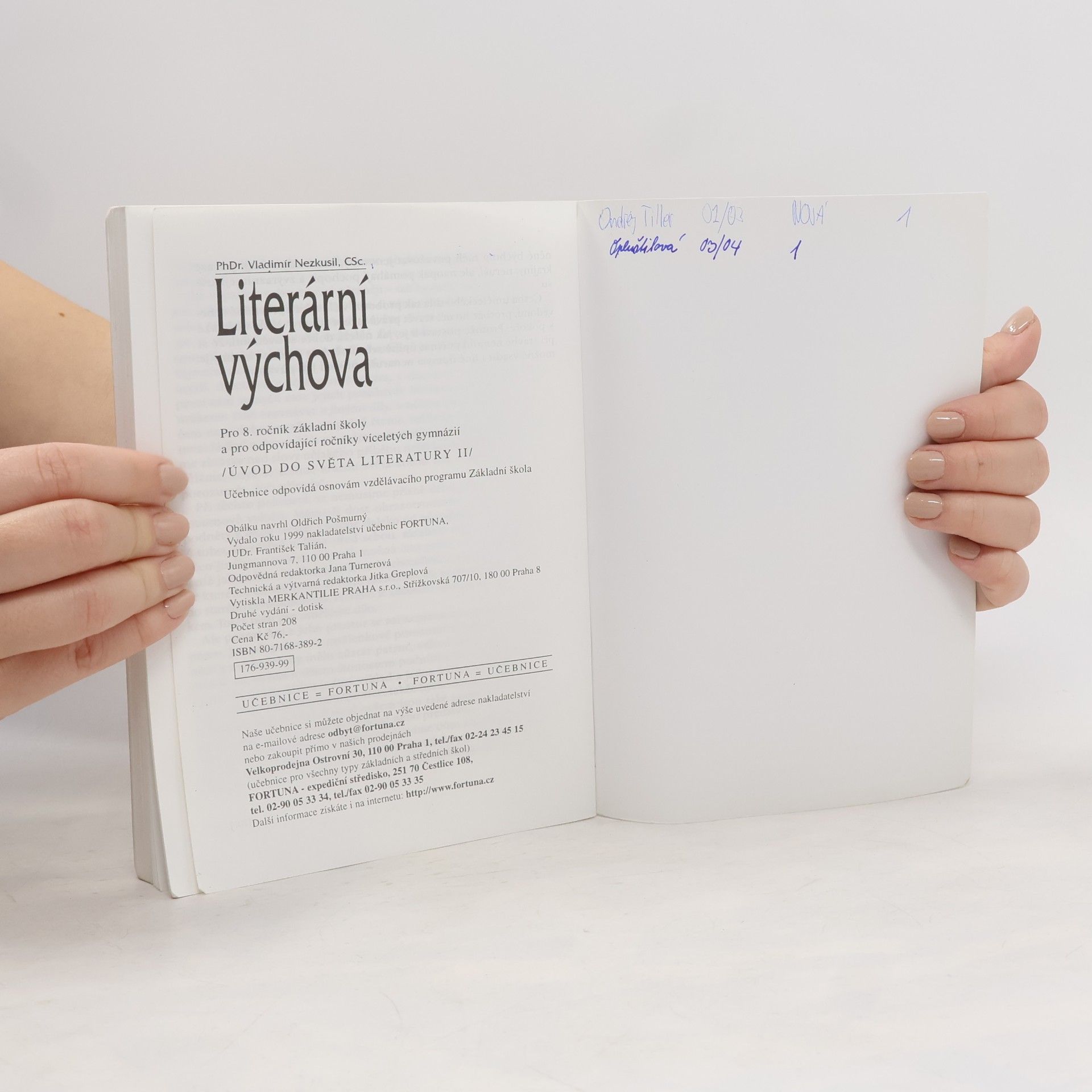 Vladimír Nezkusil Literární výchova pro 8. ročník základní školy. Úvod do světa literatury II