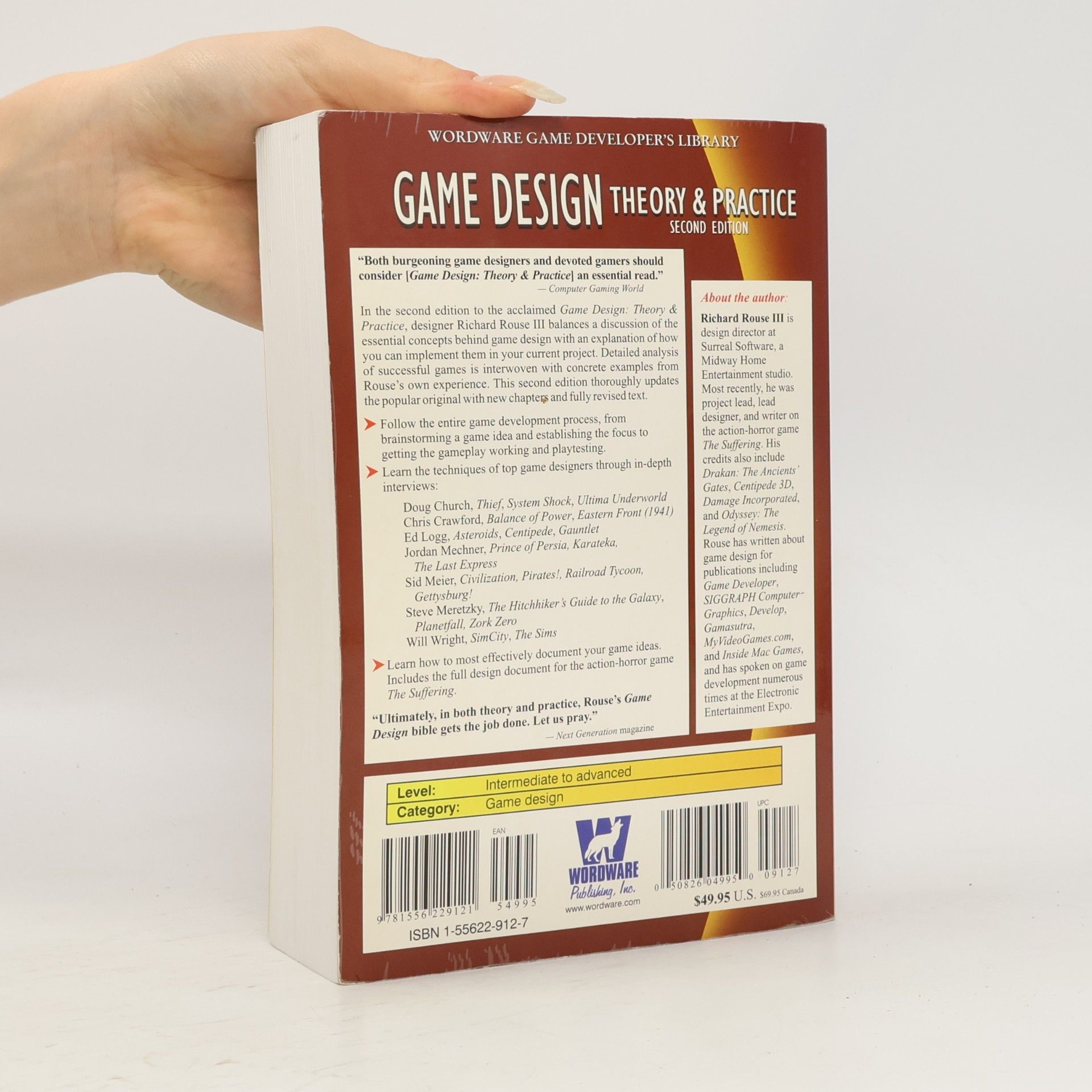 Richard Rouse III Wordware Game Developer's Library: Game Design