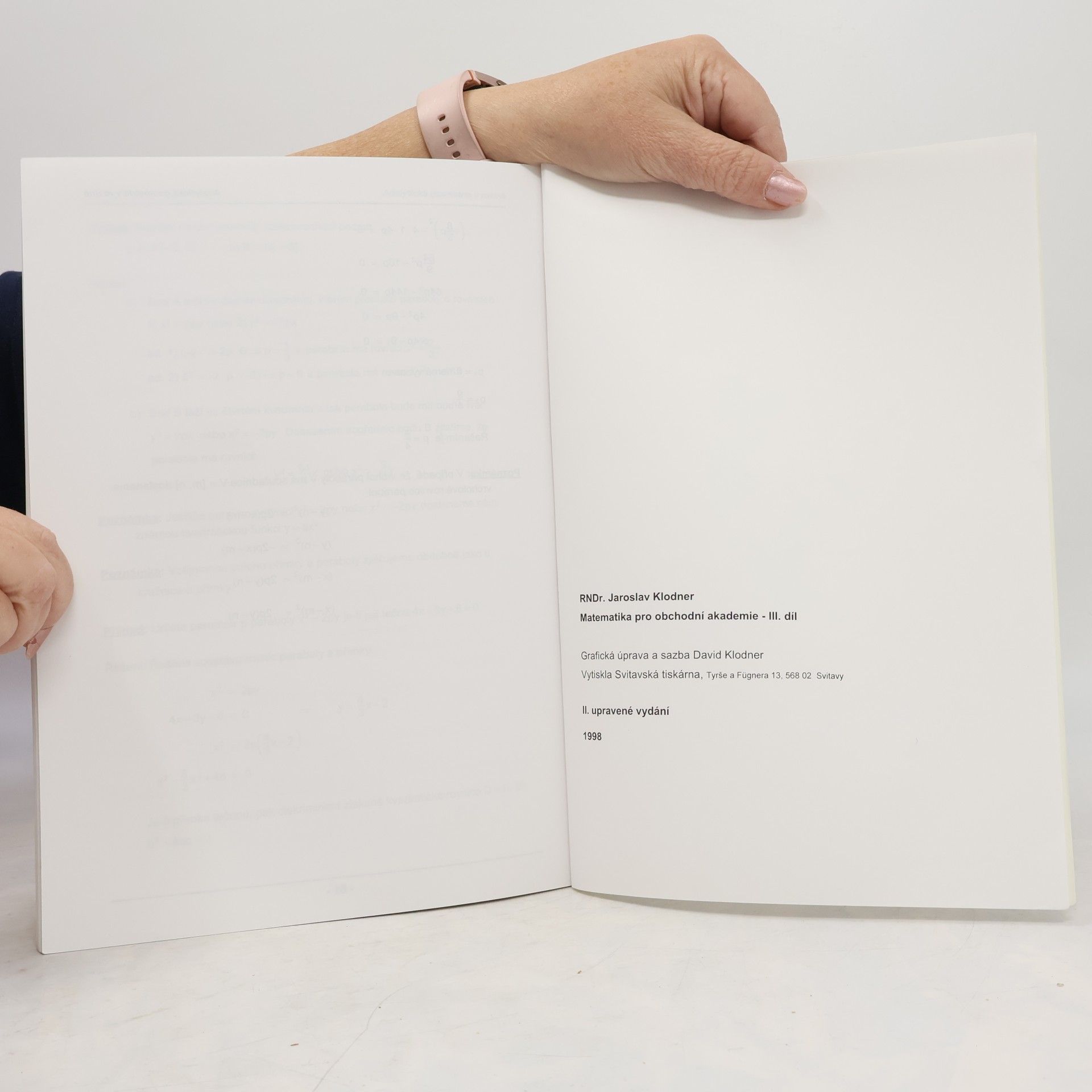 Jaroslav Klodner Matematika pro obchodní akademie - III. díl