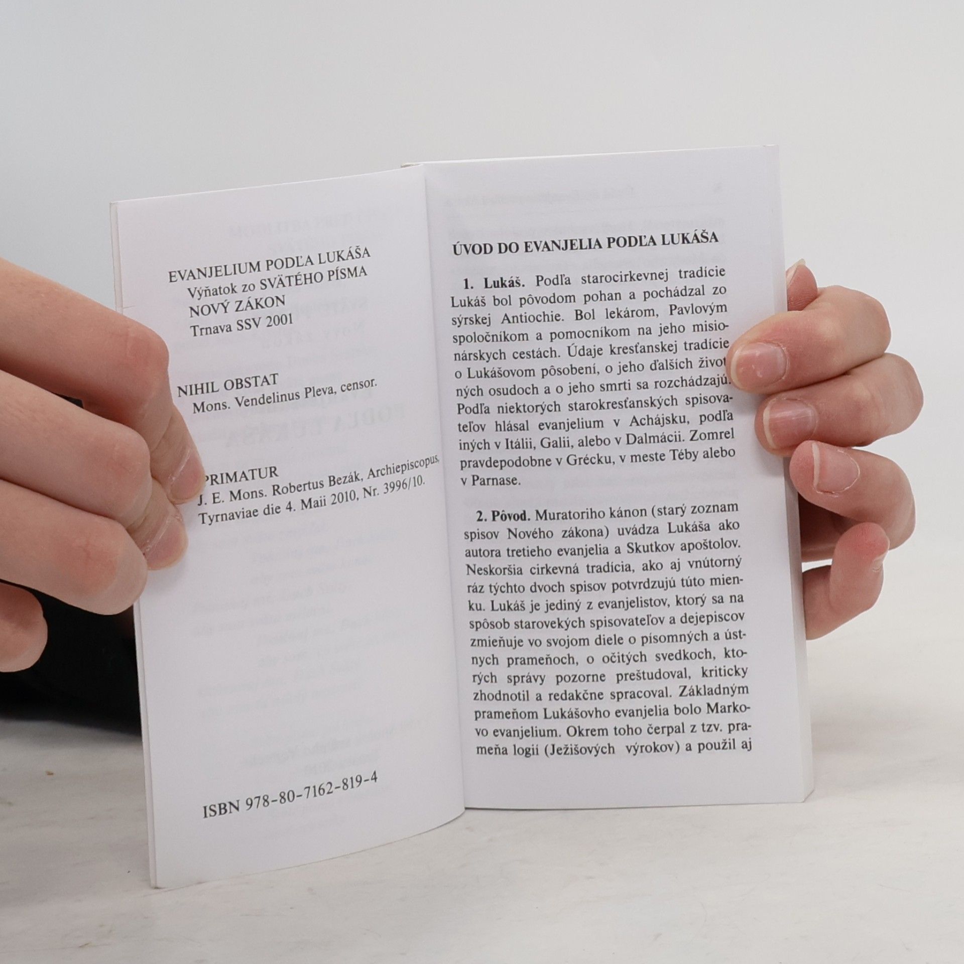 Various authors Sväté písmo. Nový zákon. Evanjelium podĺa Lukáša