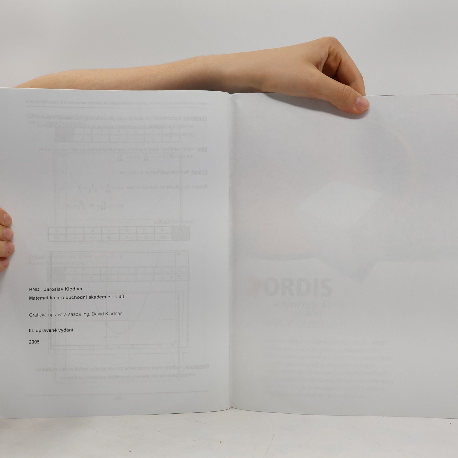 Jaroslav Klodner Matematika pro obchodní akademie a střední odborné školy 1