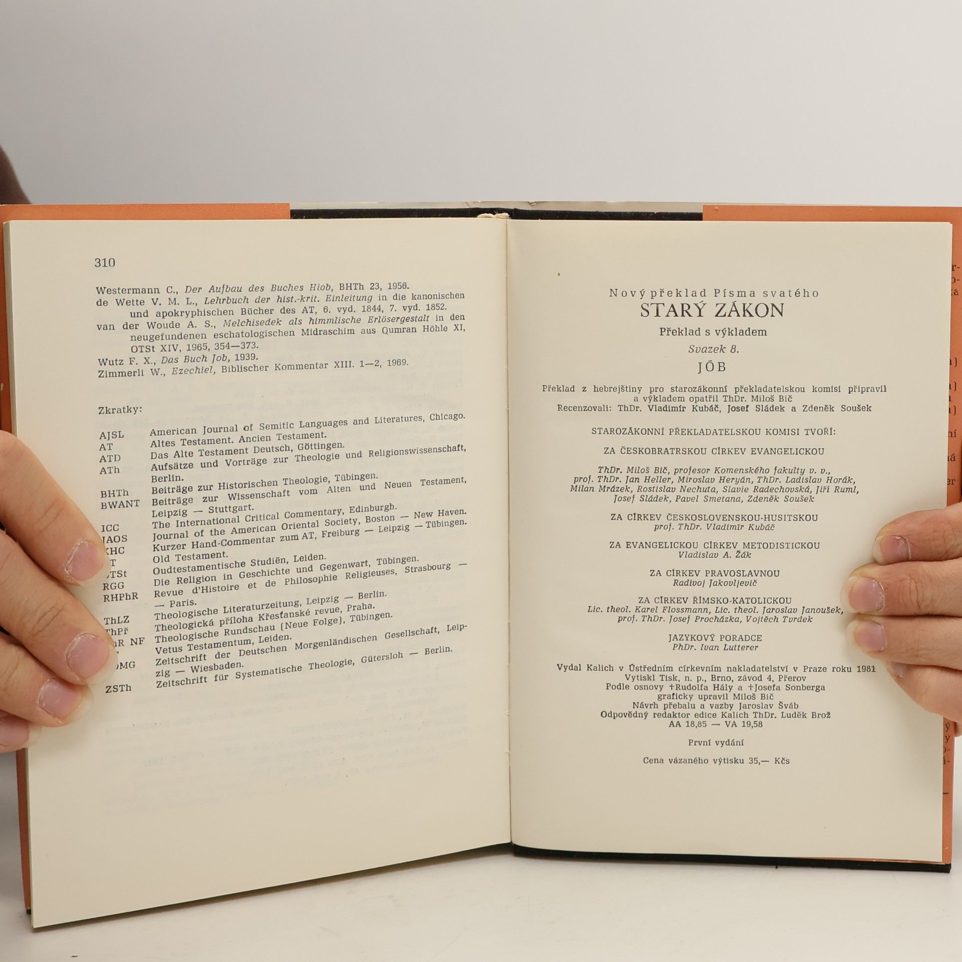 Various authors Starý zákon. Překlad s výkladem 8. Jób