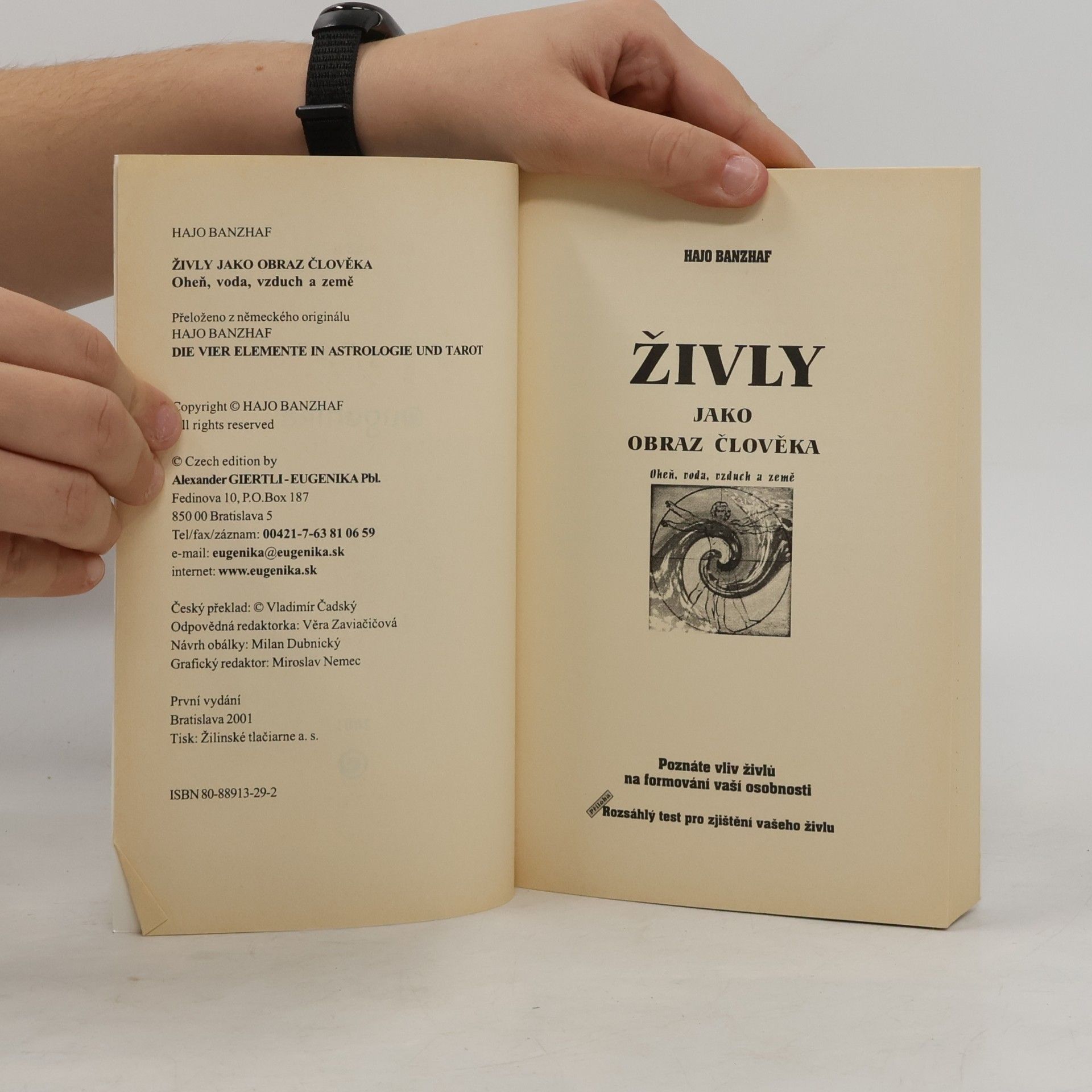 Hajo Banzhaf Živly jako obraz člověka. Oheň, voda, vzduch a země