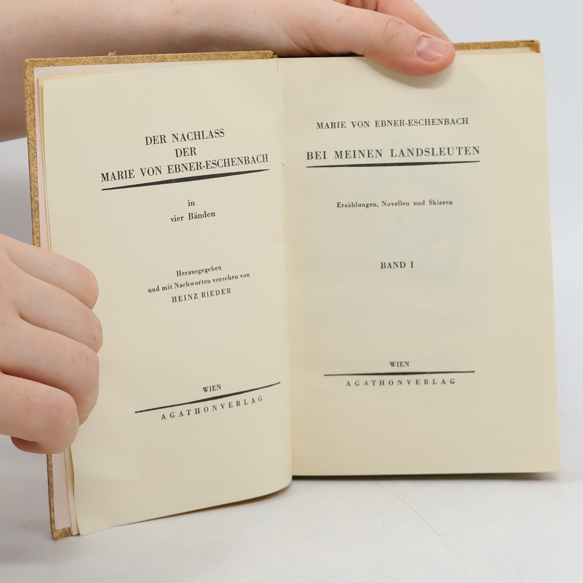 Ebner Eschenbach BEI MEINEN LANDSLEUTEN, BAND I (Erzählungen, Novellen und Skizzen)