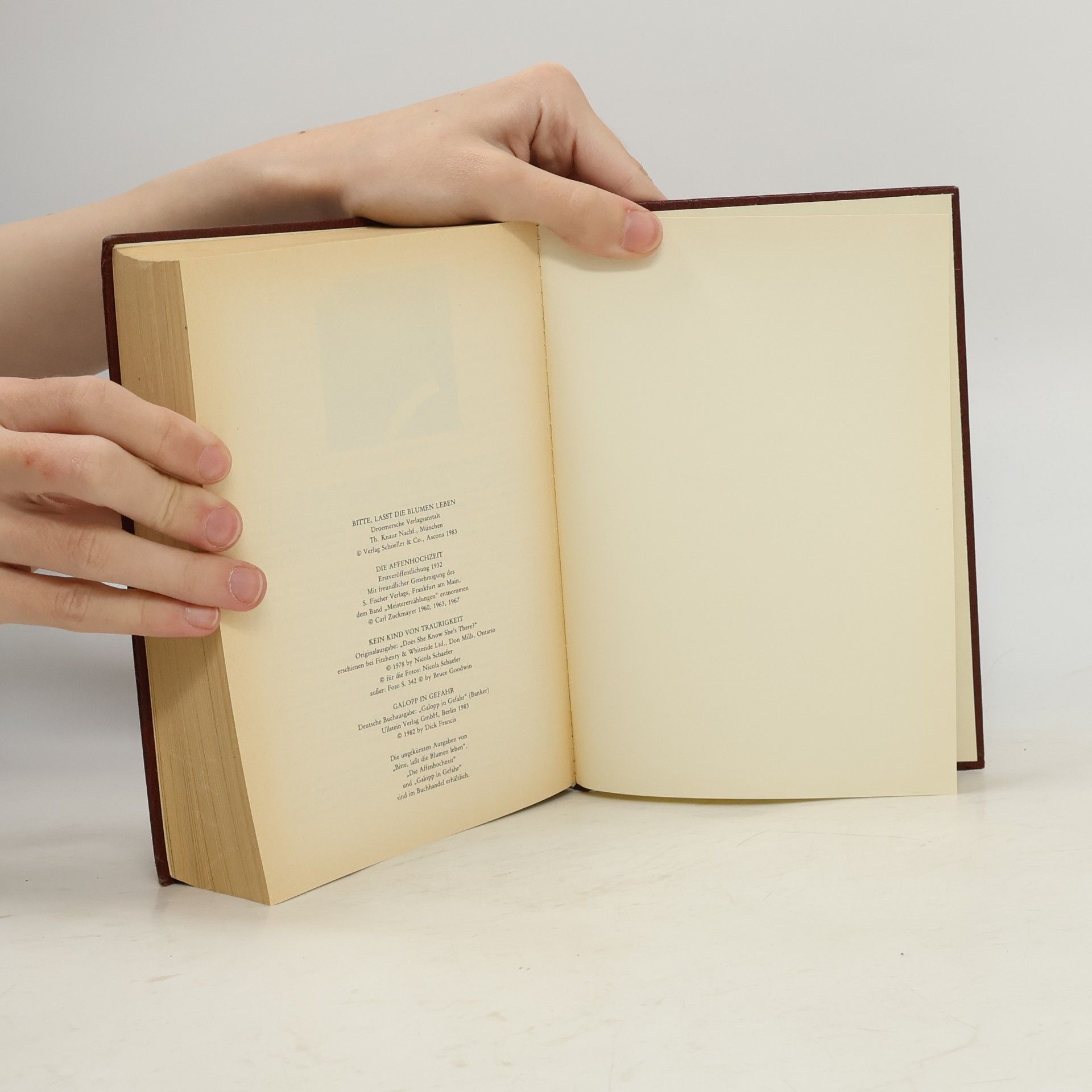 Various authors Reader's Digest Auswahlbücher. Bitte, Lasst die Blumen Leben. Die Affenhochzeit. Kein Kind von Traurigkeit. Galopp in Gefahr