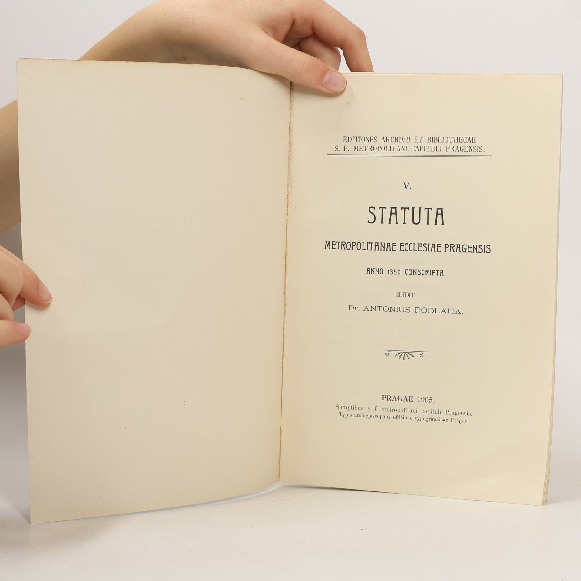 Antonius Podlaha V. Statuta metropolitanae ecclesiae pragensis