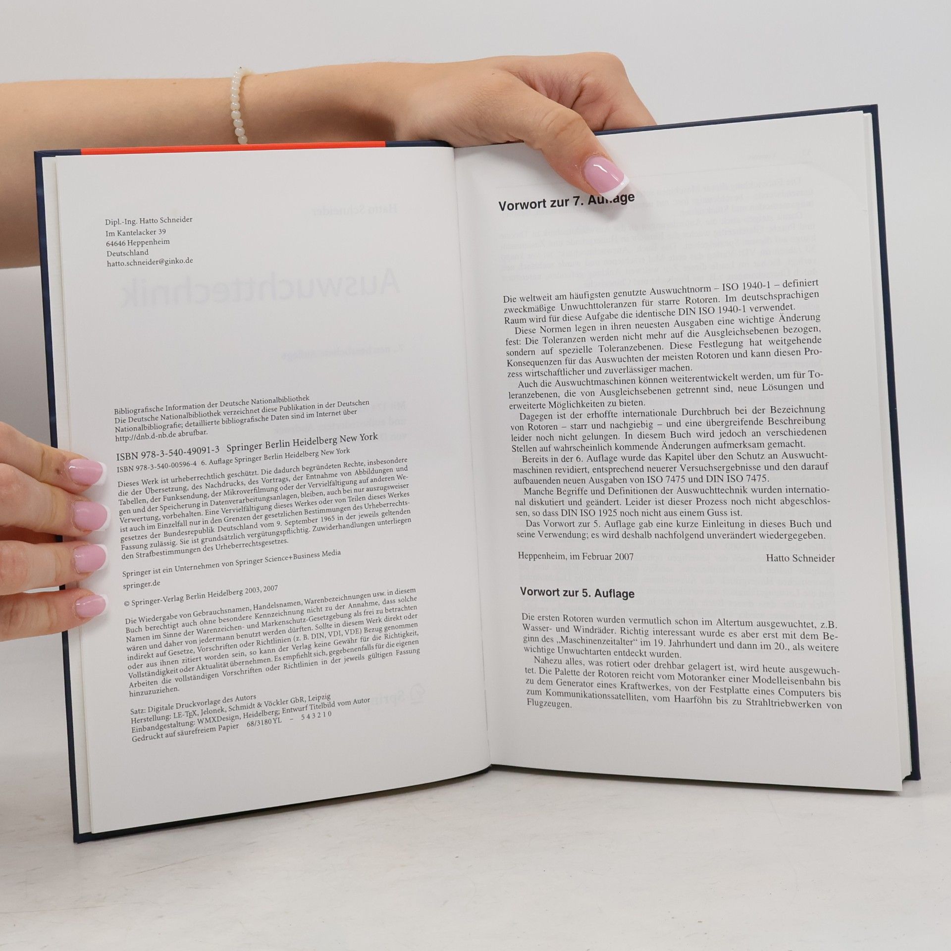 Hatto Schneider VDI-Buch: Auswuchttechnik - 7., neu bearbeitete Auflage