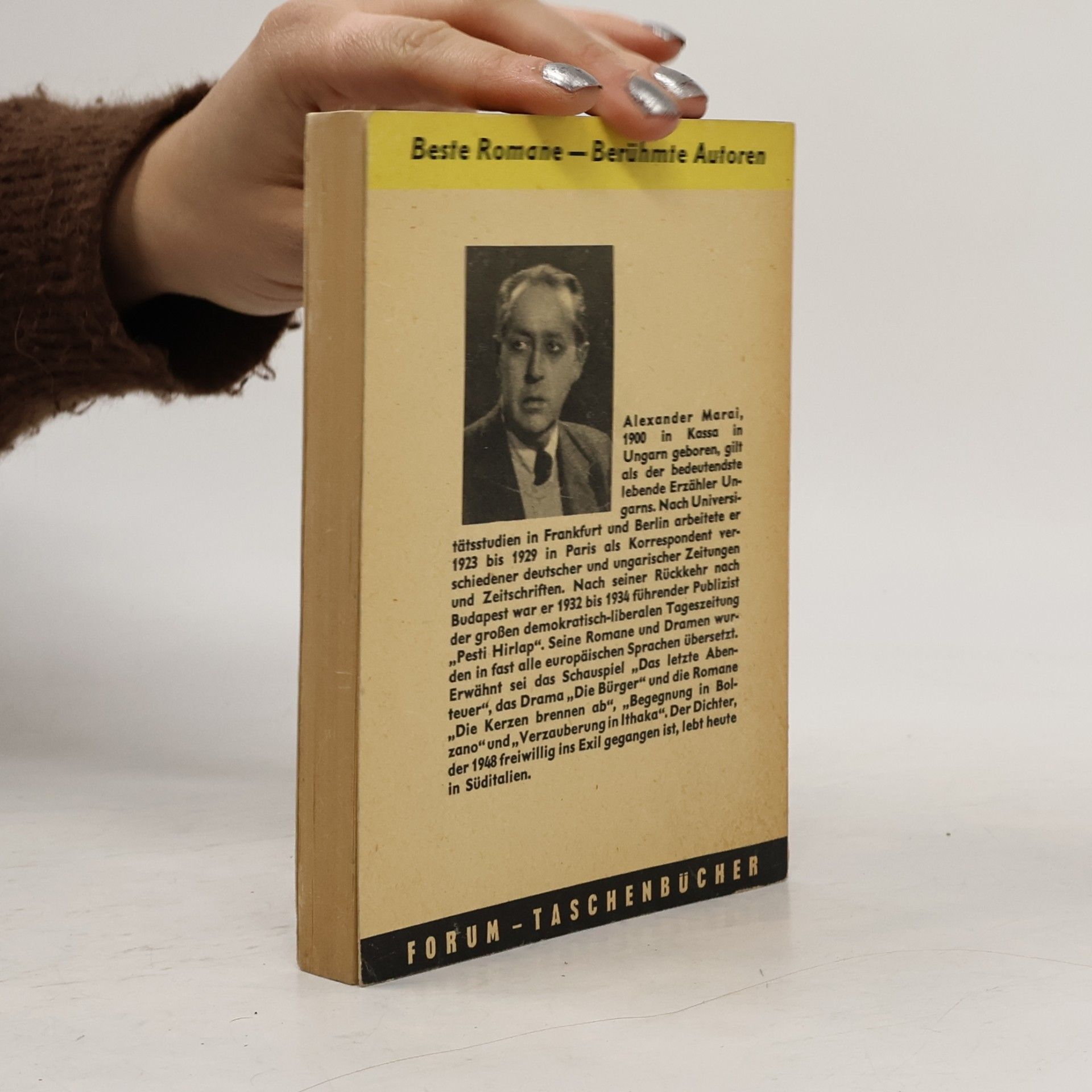 Alexander Márai Verzauberung in Ithaka