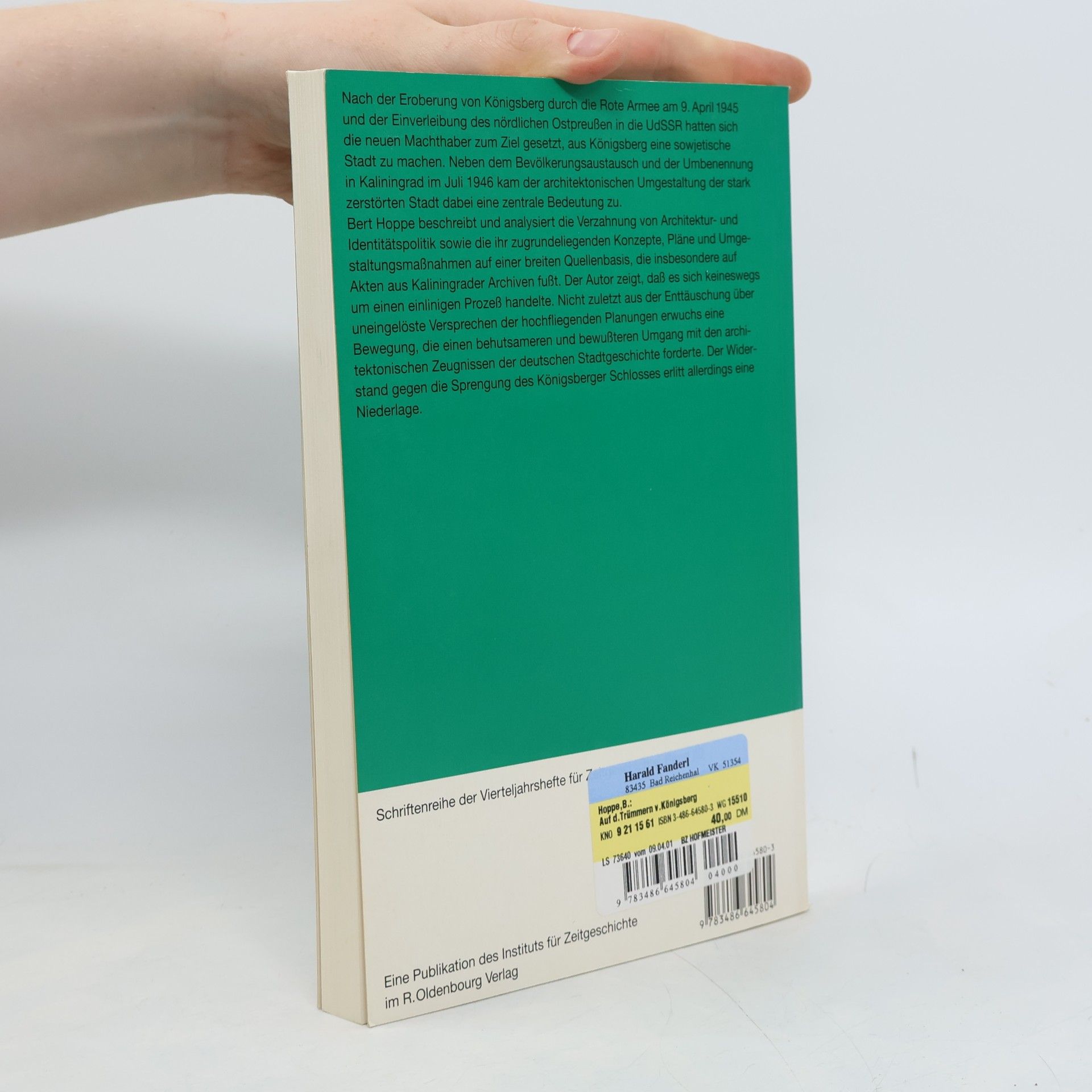 Bert Hoppe Schriftenreihe der Vierteljahrshefte für Zeitgeschichte - 80: Auf den Trümmern von Königsberg