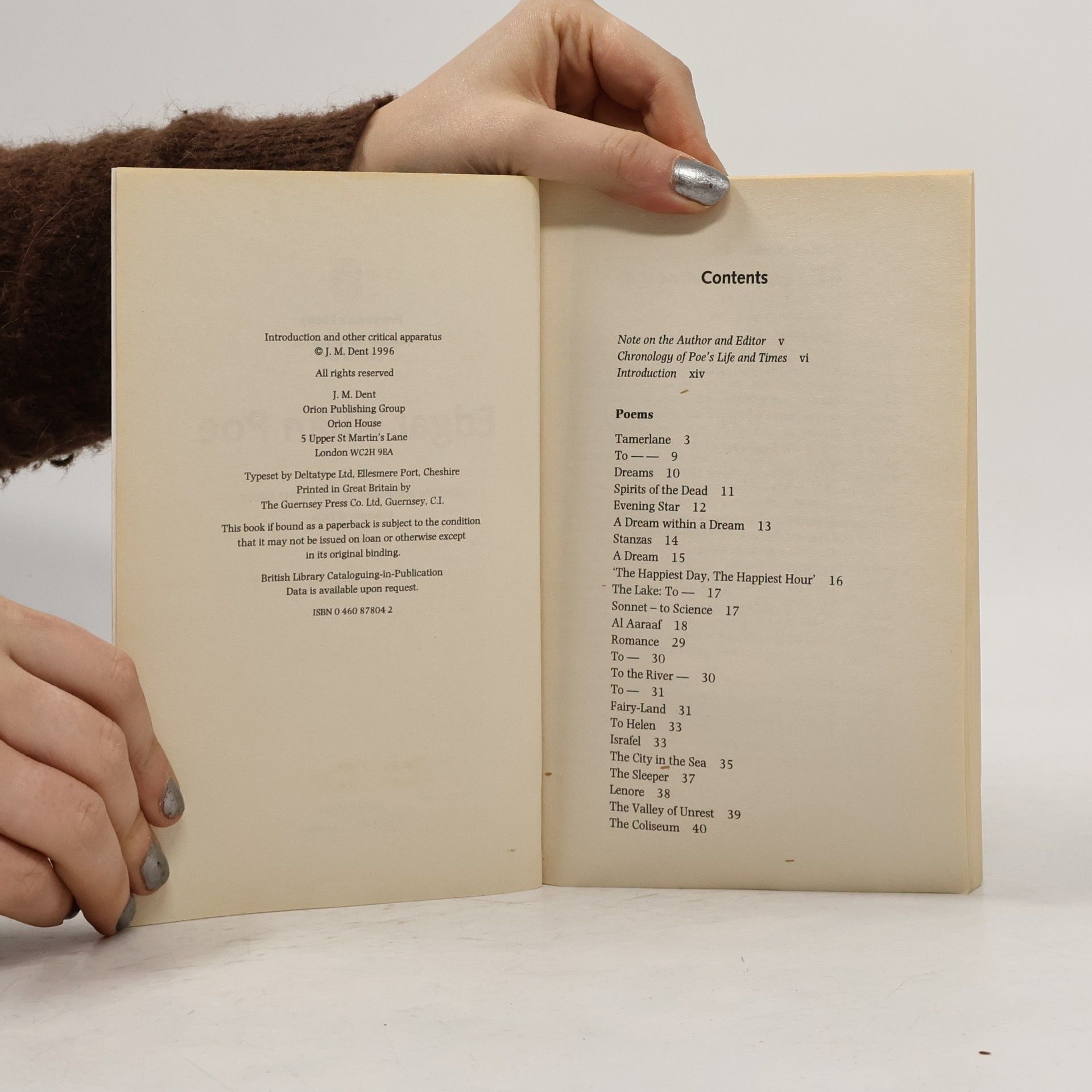 Edgar Allan Poe Everyman's Poetry