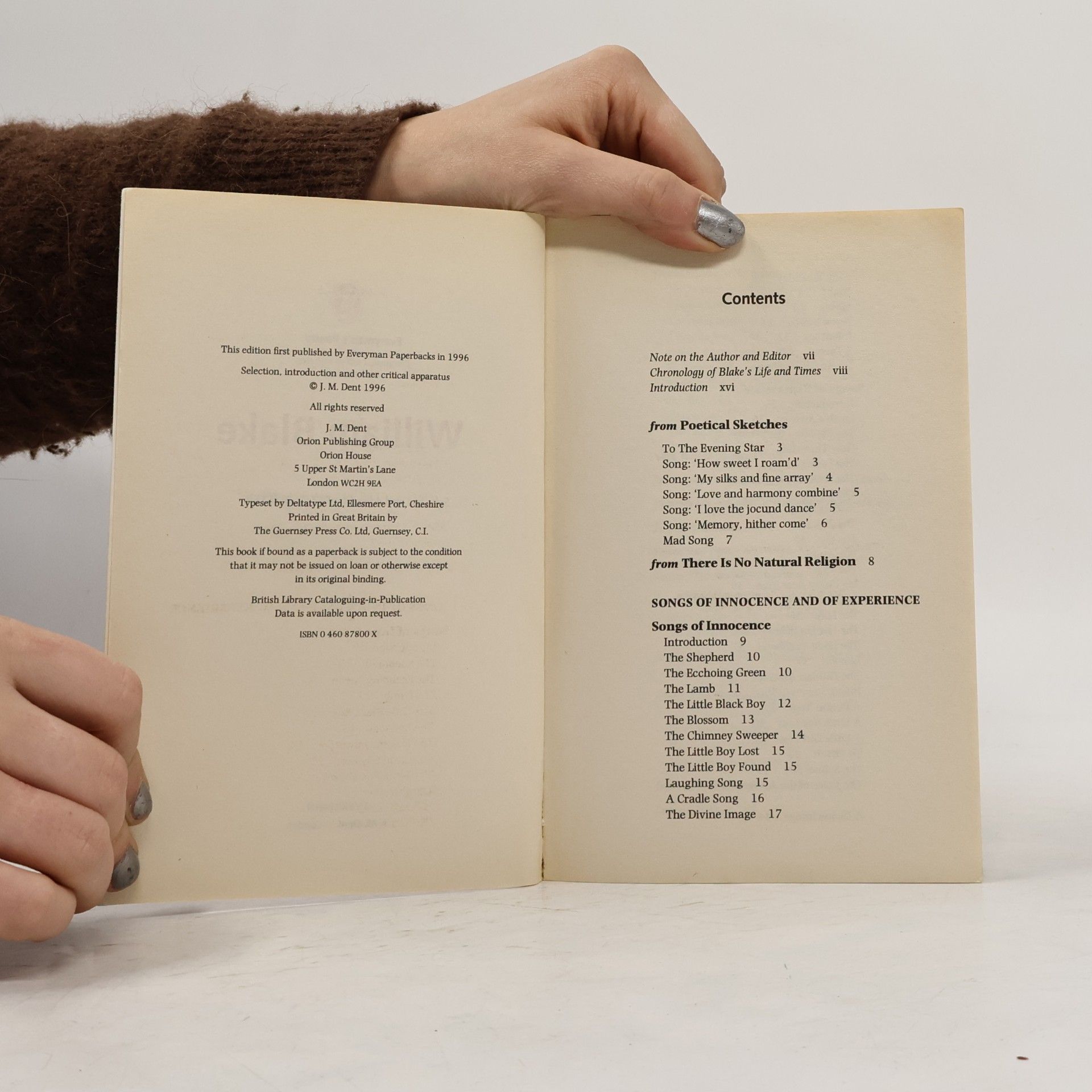 William Blake Everyman's Poetry - 3: William Blake