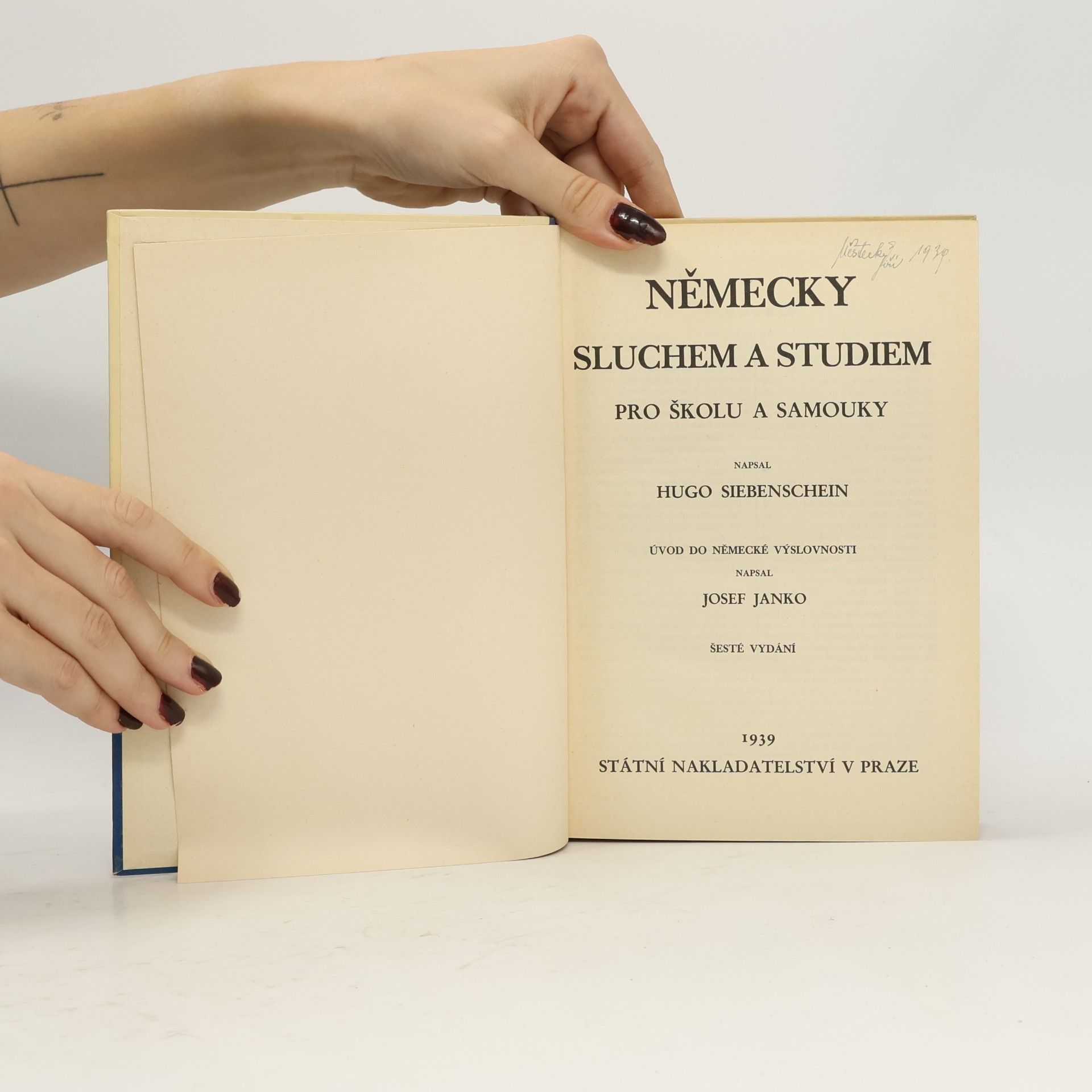 Hugo Siebenschein Německy sluchem a studiem pro školu a samouky