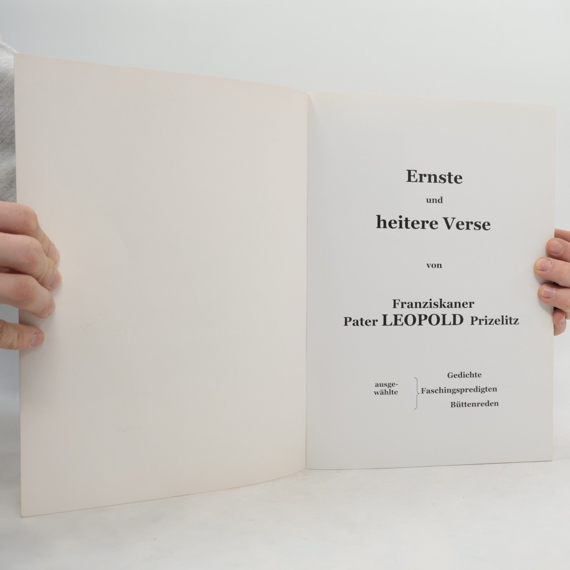 Pater Leopold Prizelitz Ernste und heitere Verse