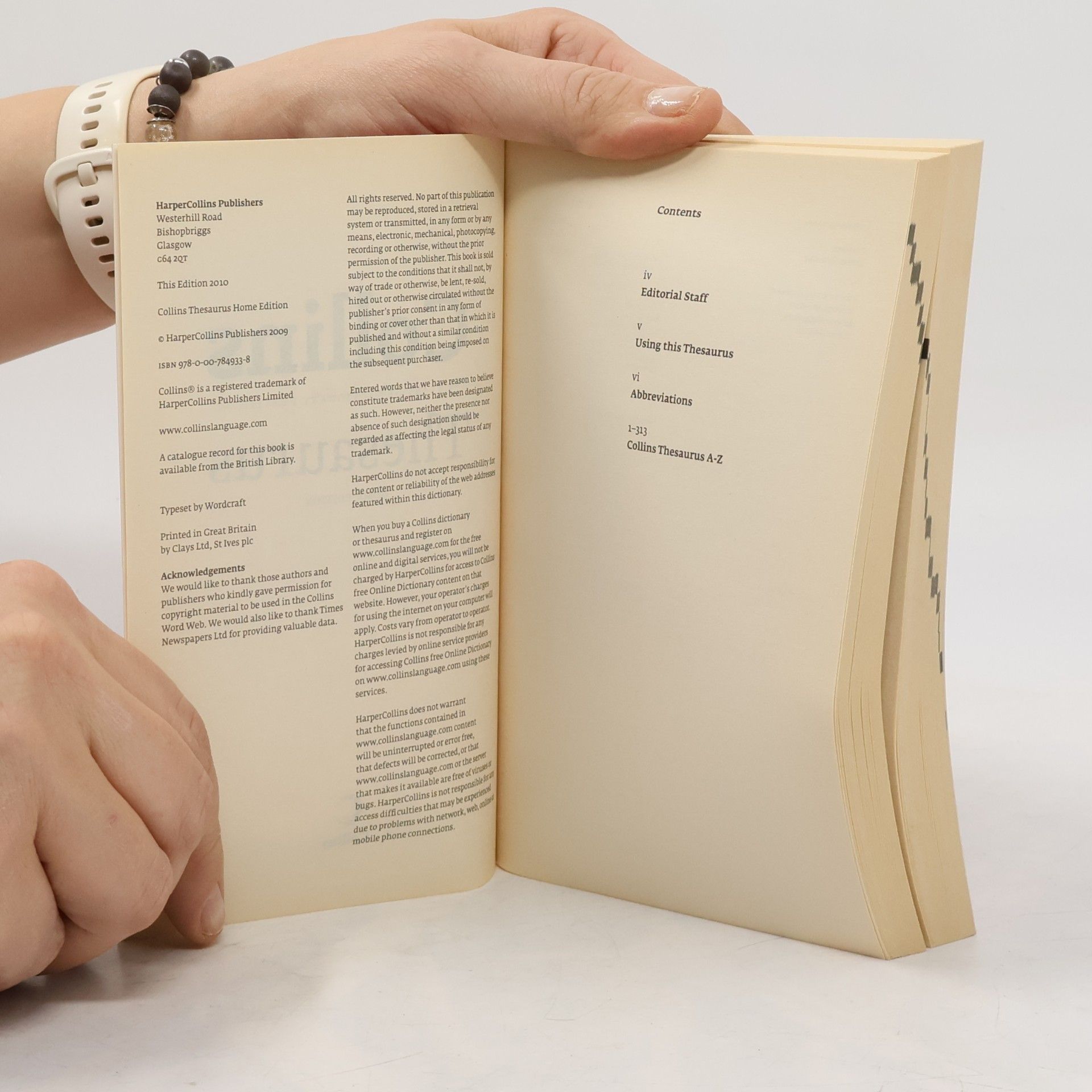 Lorna Gilmour Collins thesaurus A-Z