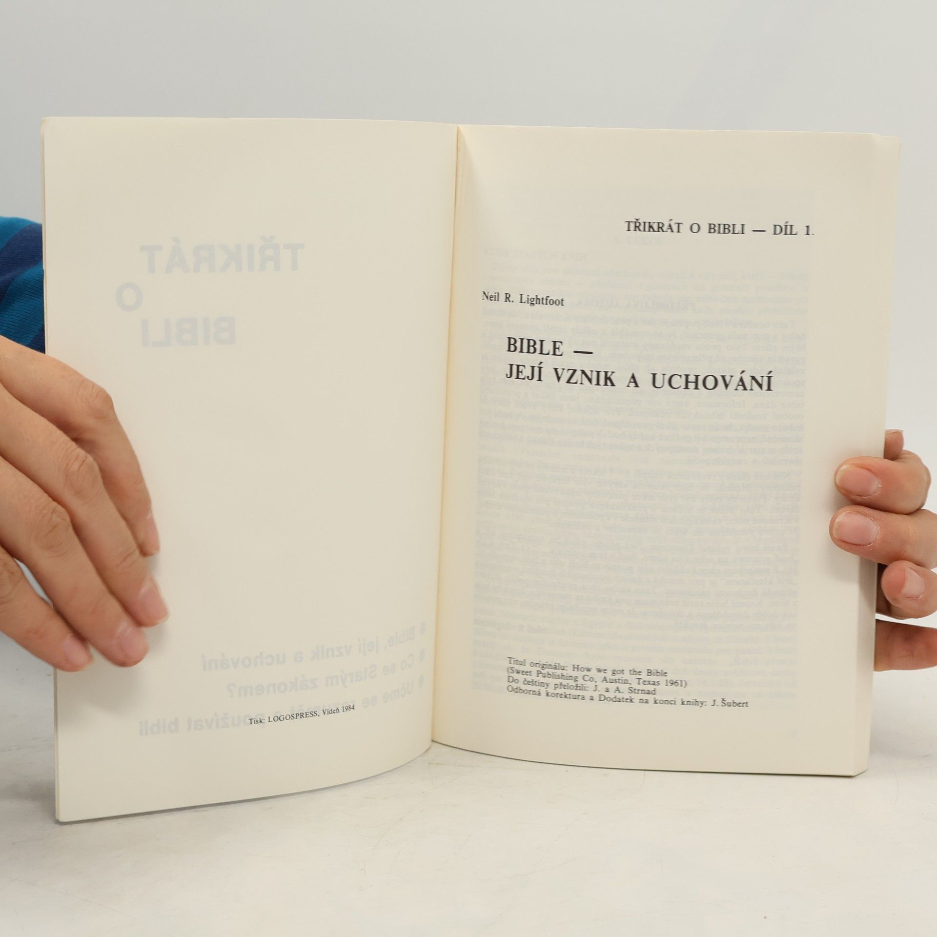 Neil R. Lightfoot Třikrát o bibli