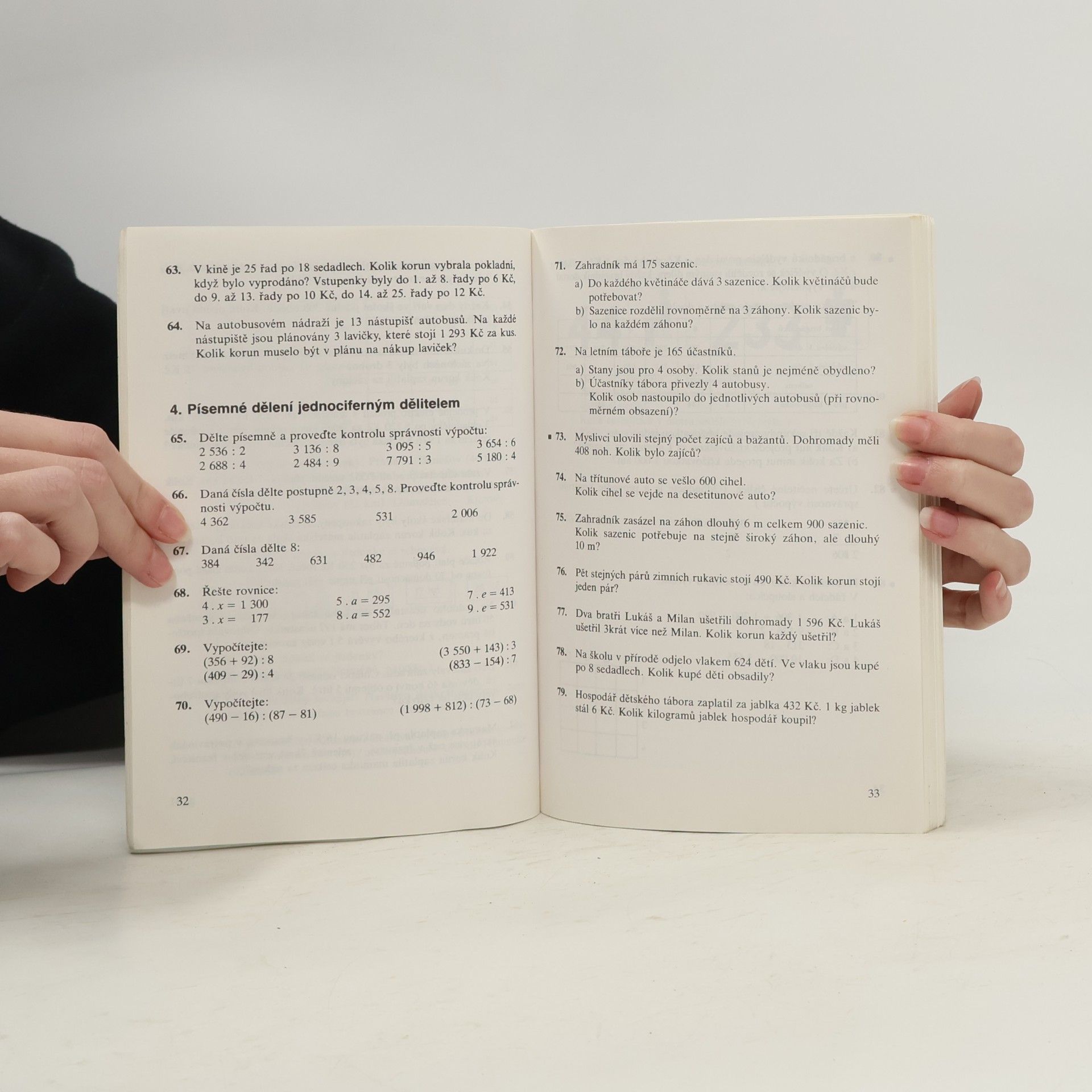 Jan Melichar Sbírka úloh z matematiky pro 4. ročník základní školy