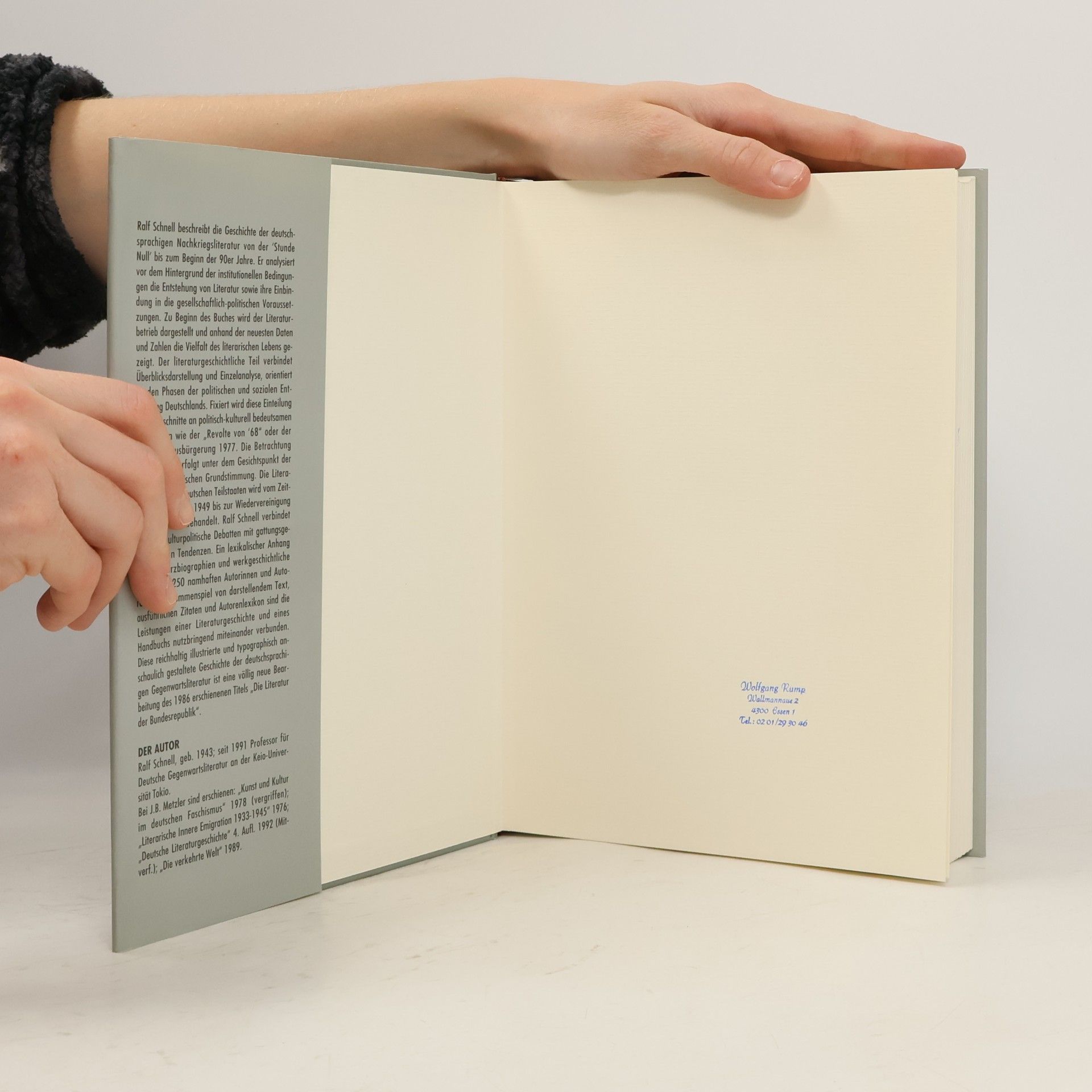 Ralf Schnell Geschichte der deutschsprachigen Literatur seit 1945