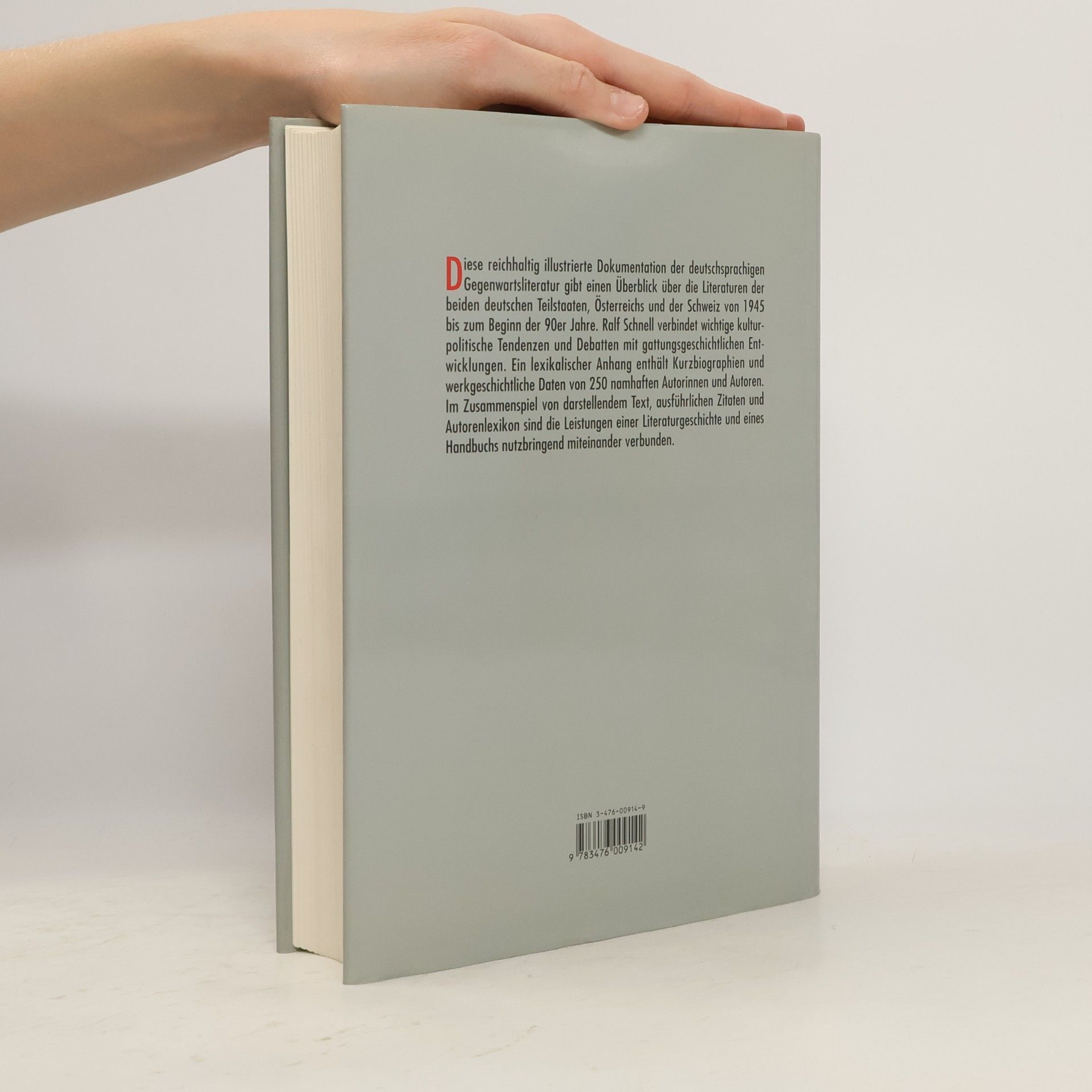 Ralf Schnell Geschichte der deutschsprachigen Literatur seit 1945