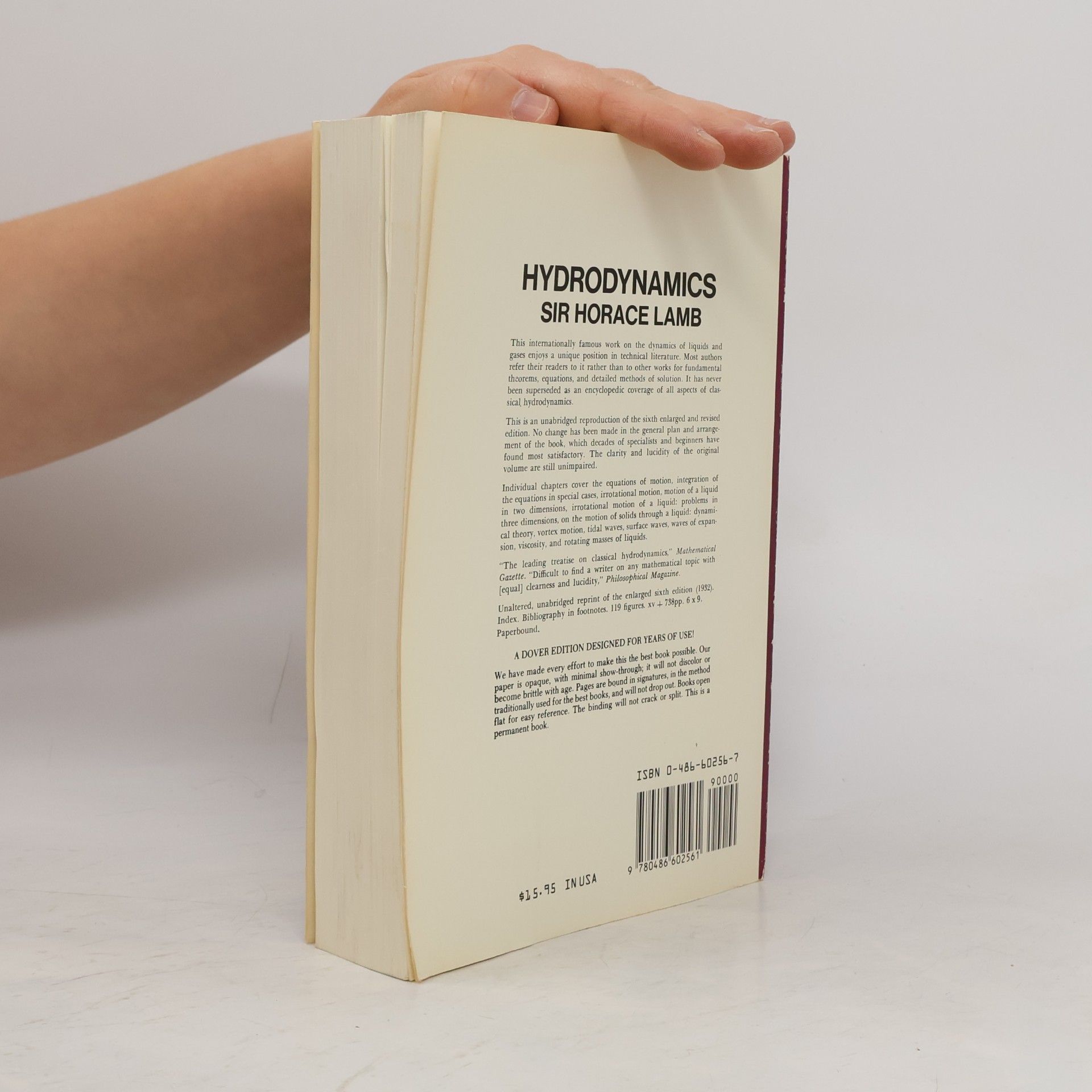 Sir Horace Lamb Dover Books on Physics: Hydrodynamics