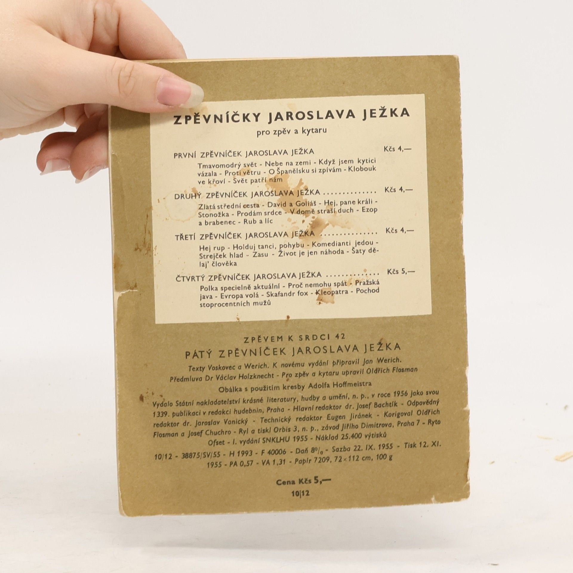 Collectif d'auteurs Pátý zpěvníček Jaroslava Ježka